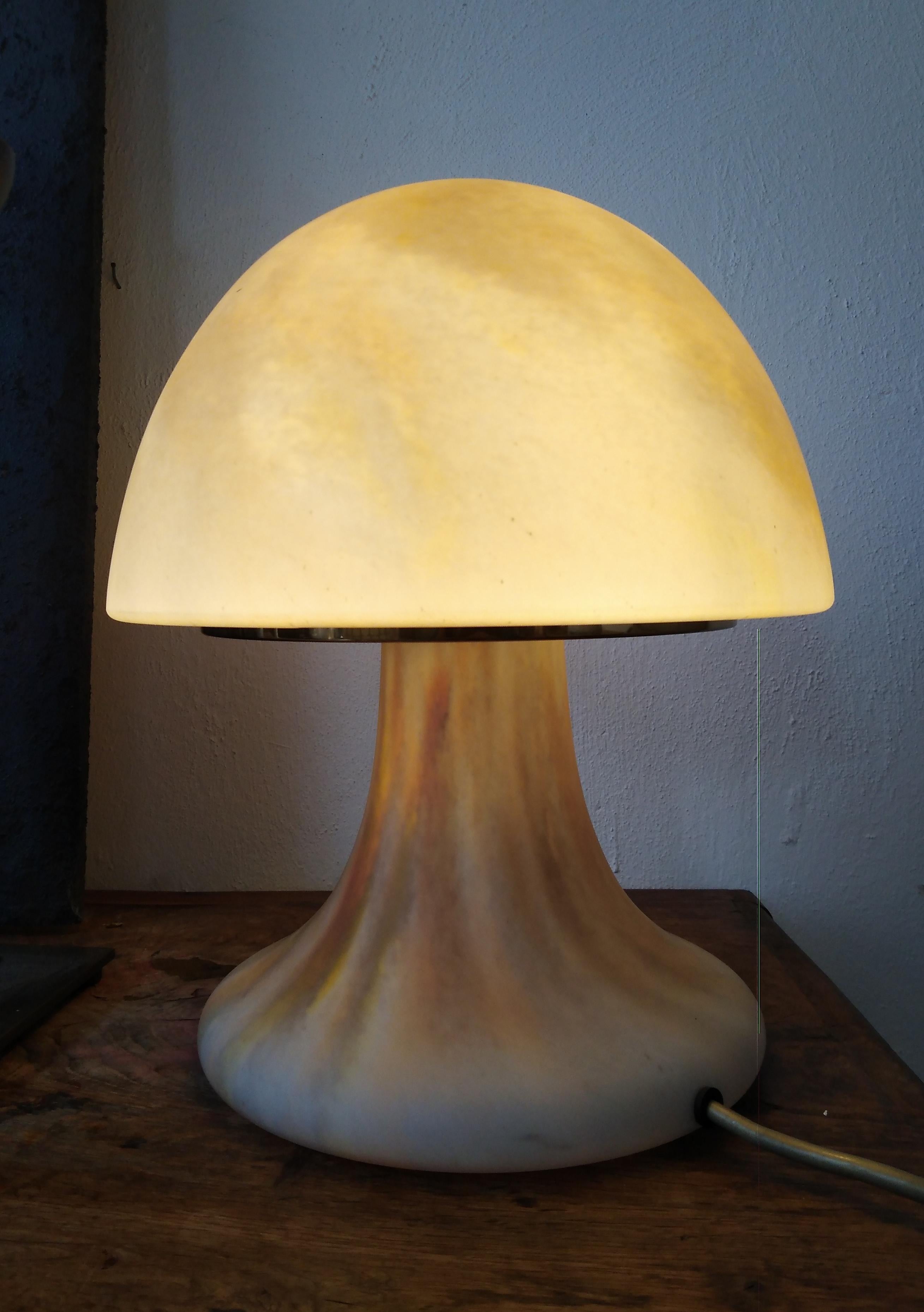 Other glass mushroom lamp by Glashütte Limburg, germany 70s