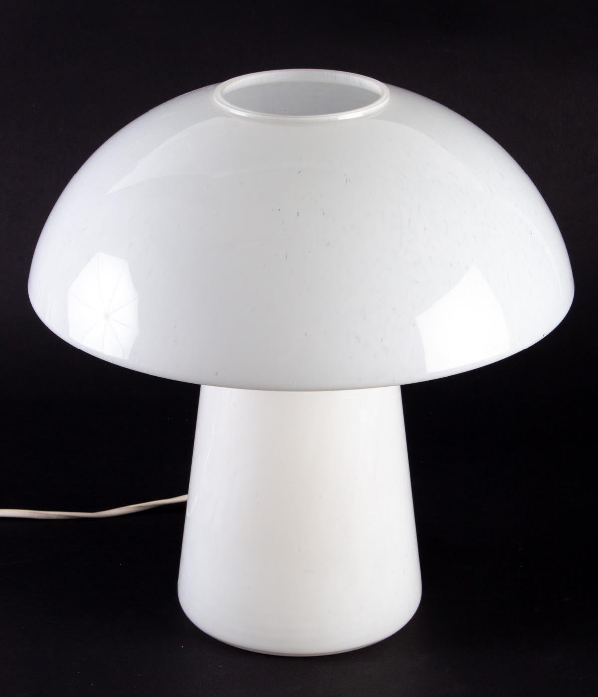 Mid-Century Modern Glass Mushroom Lamp, Limburg, 1970