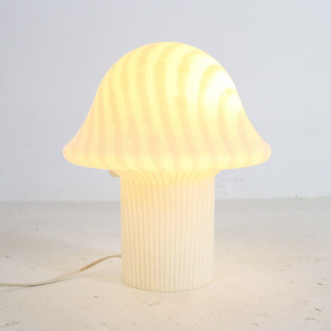 Mid-Century Modern Glass Mushroom Table Lamp by Peil & Putzler 1970s For Sale
