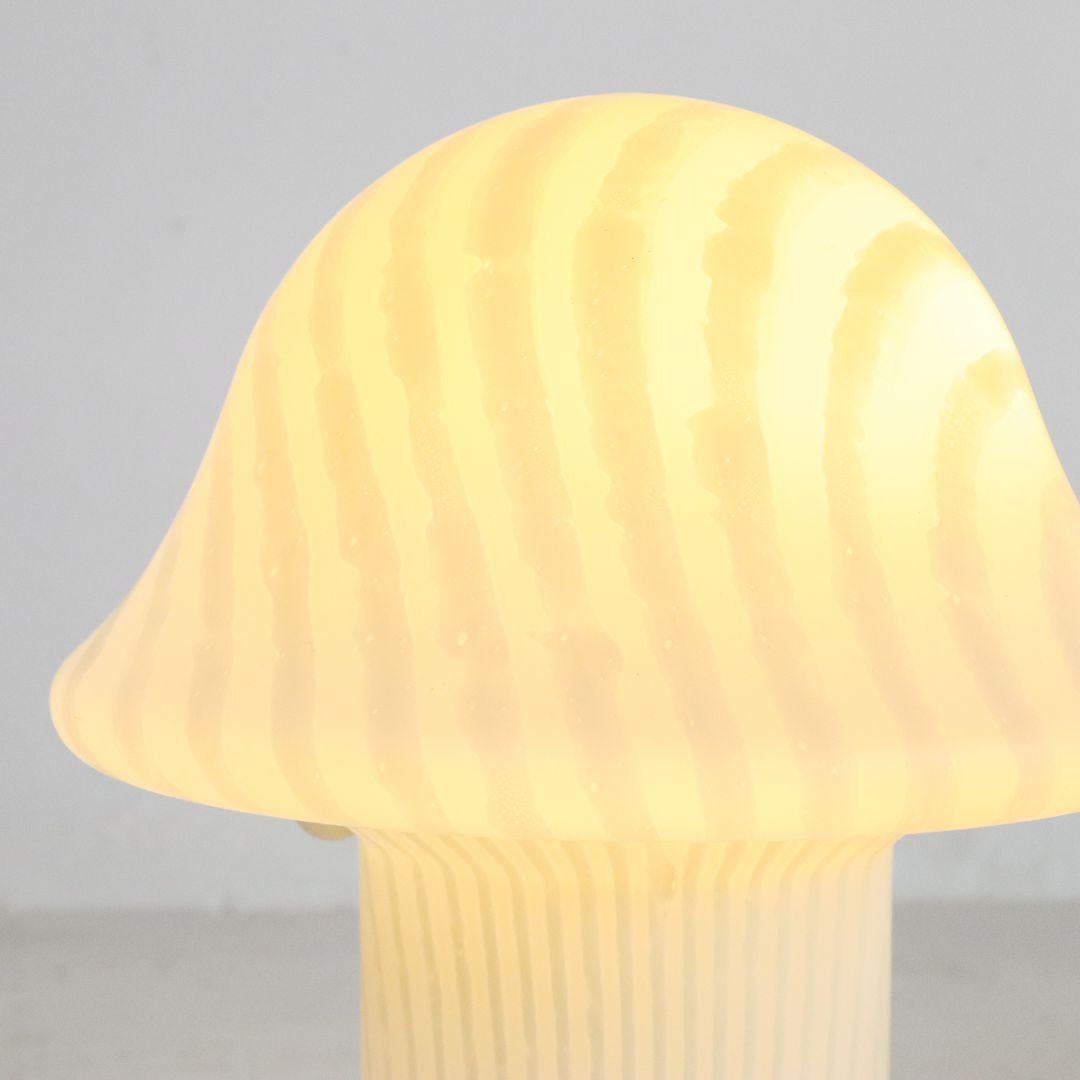 German Glass Mushroom Table Lamp by Peil & Putzler 1970s For Sale