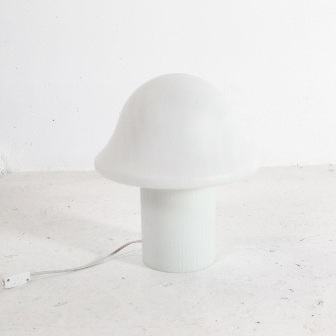 Glass Mushroom Table Lamp by Peil & Putzler 1970s In Good Condition For Sale In BAARLO, LI