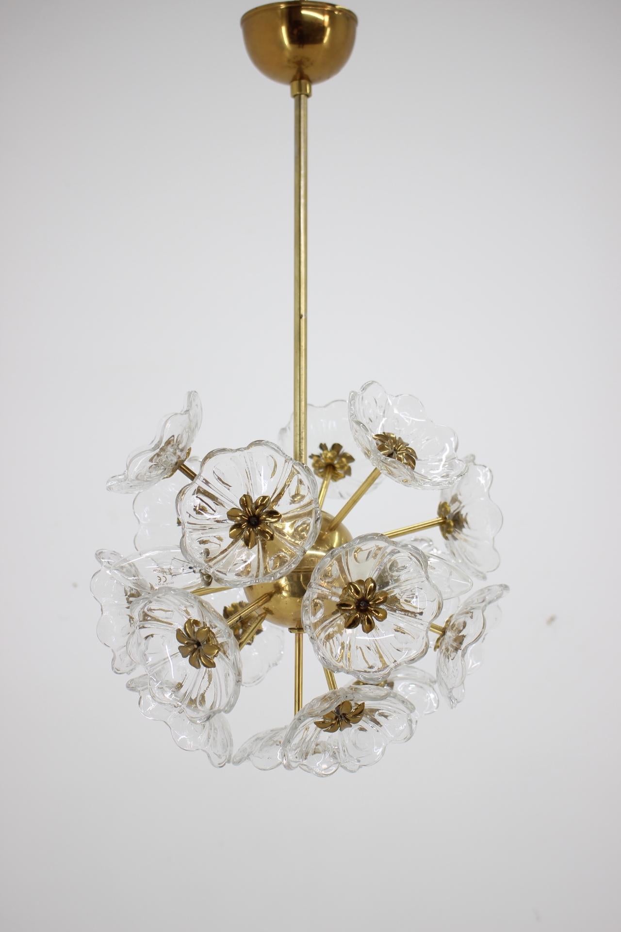 Glass Nad Brass Sputnik Pendant, Germany / Around 1970s For Sale 1