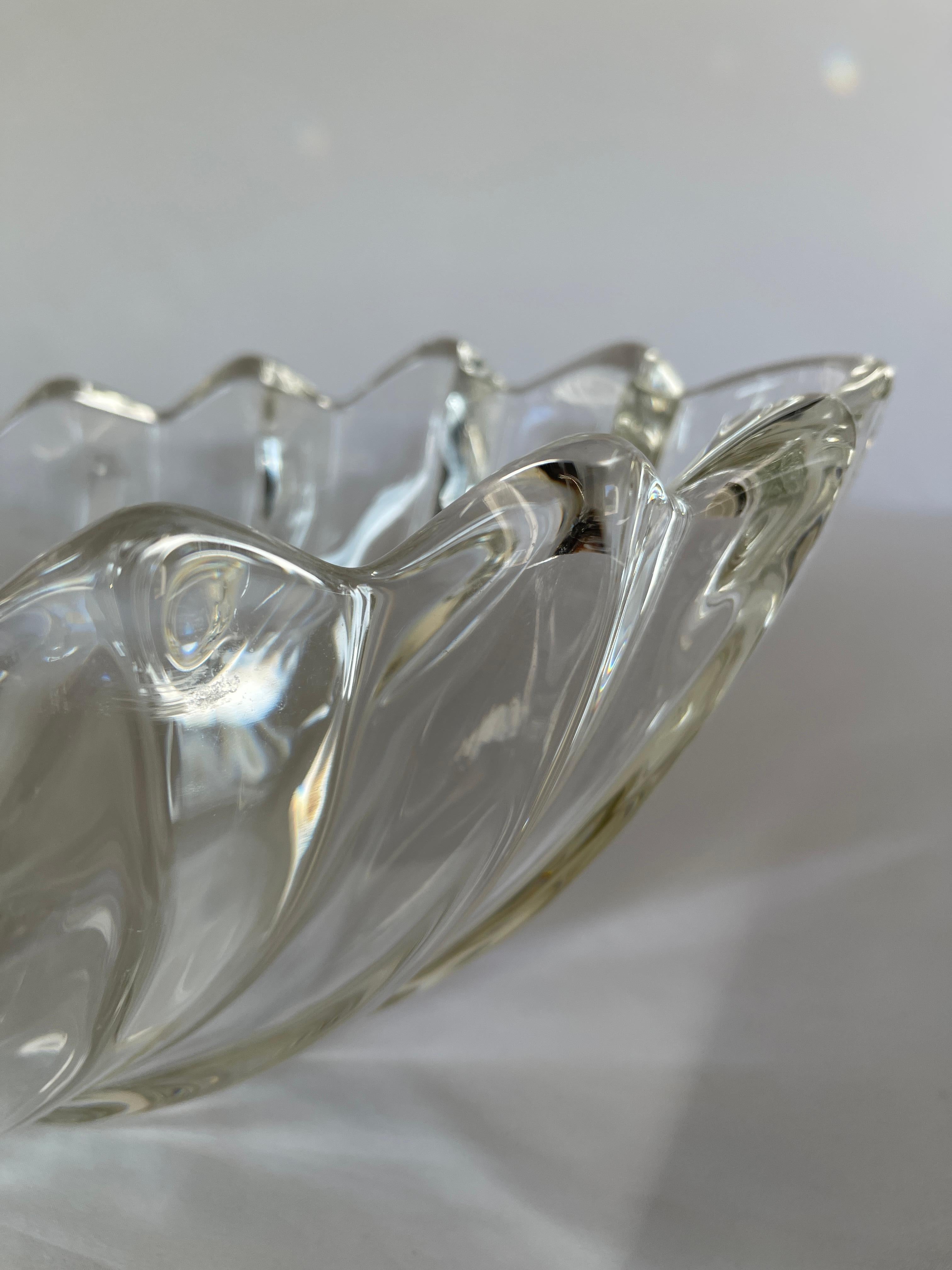Art Glass Late 20th Century German Crystal Nautilus Shell Centrepiece Serving Bowl