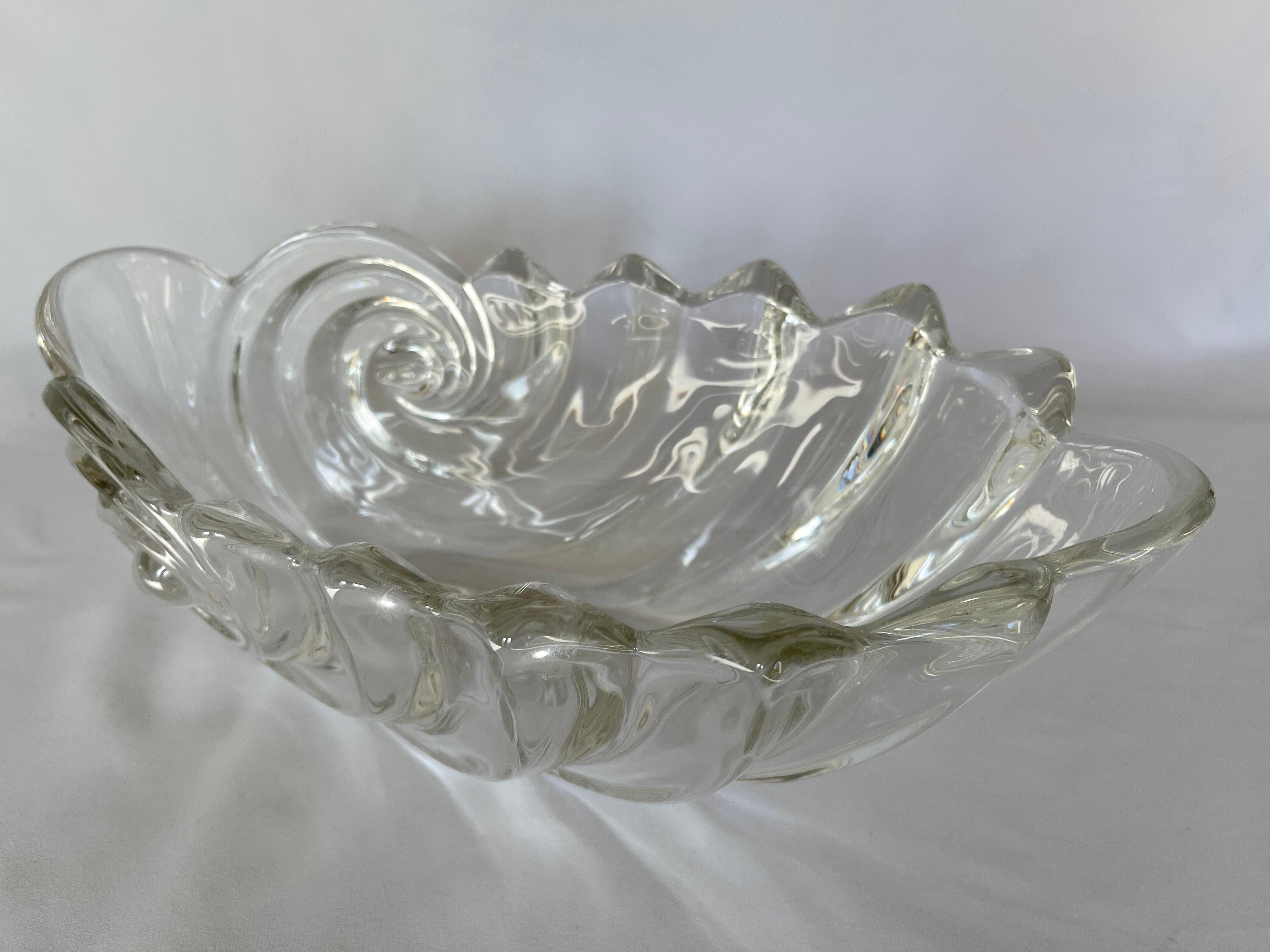 Late 20th Century German Crystal Nautilus Shell Centrepiece Serving Bowl 1