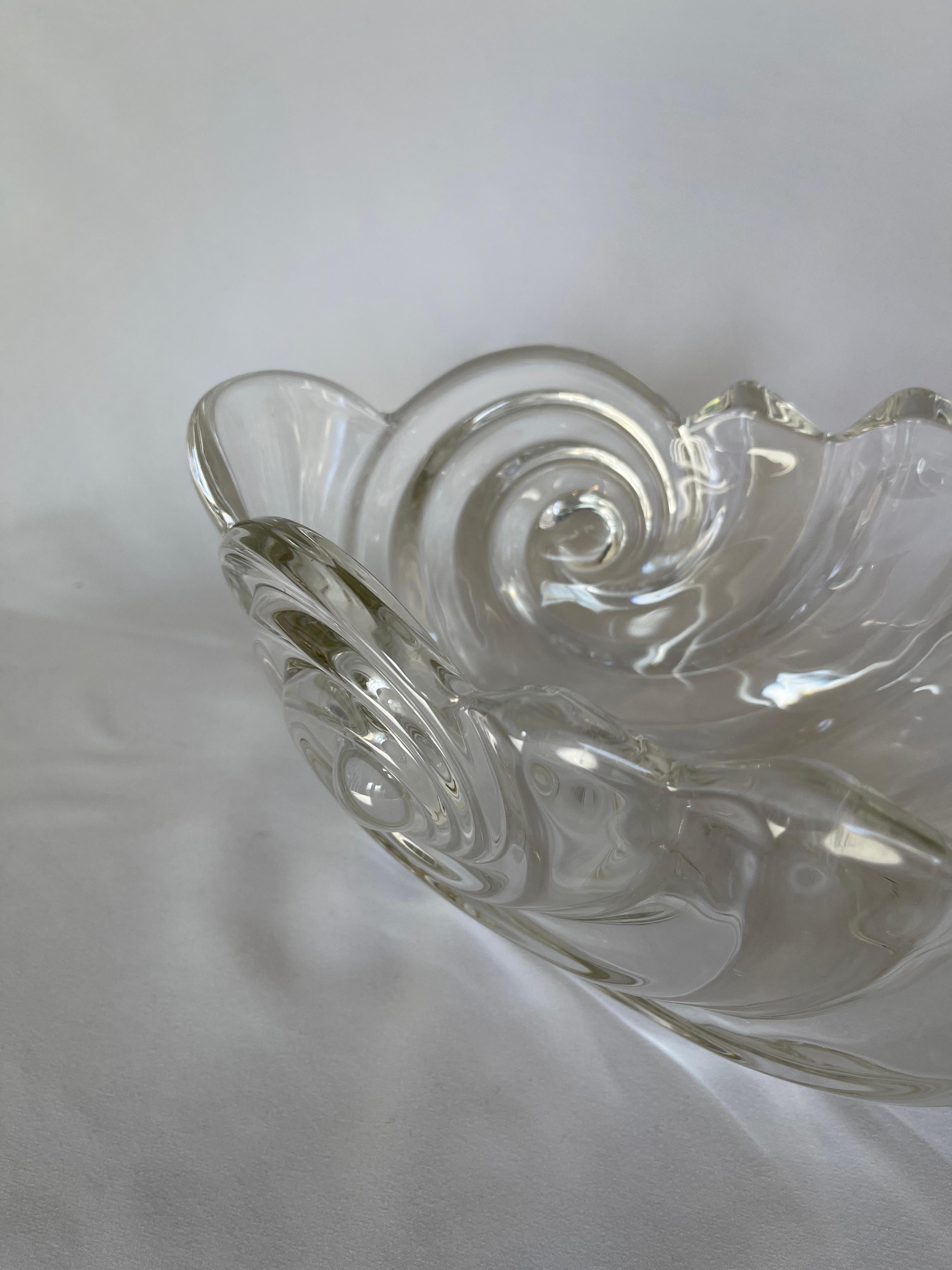 Late 20th Century German Crystal Nautilus Shell Centrepiece Serving Bowl 2