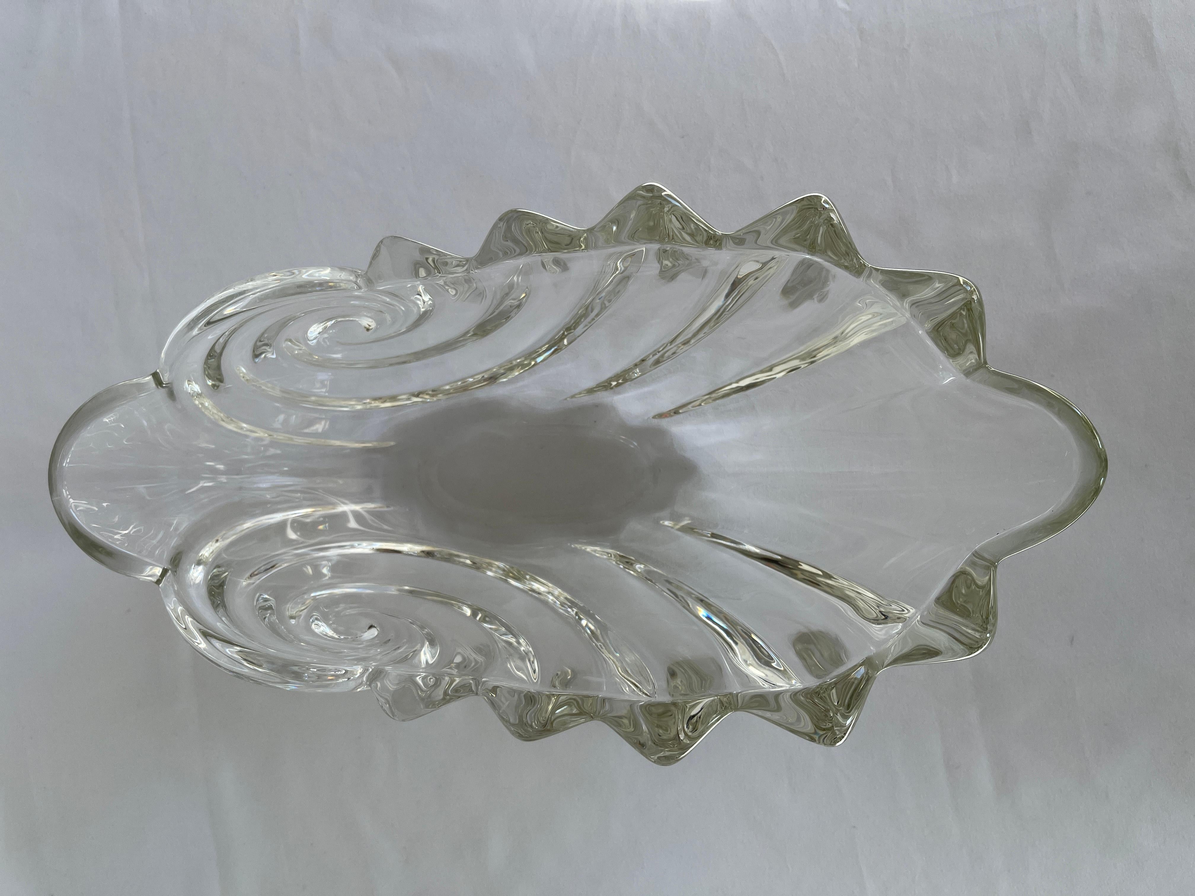 Late 20th Century German Crystal Nautilus Shell Centrepiece Serving Bowl 3