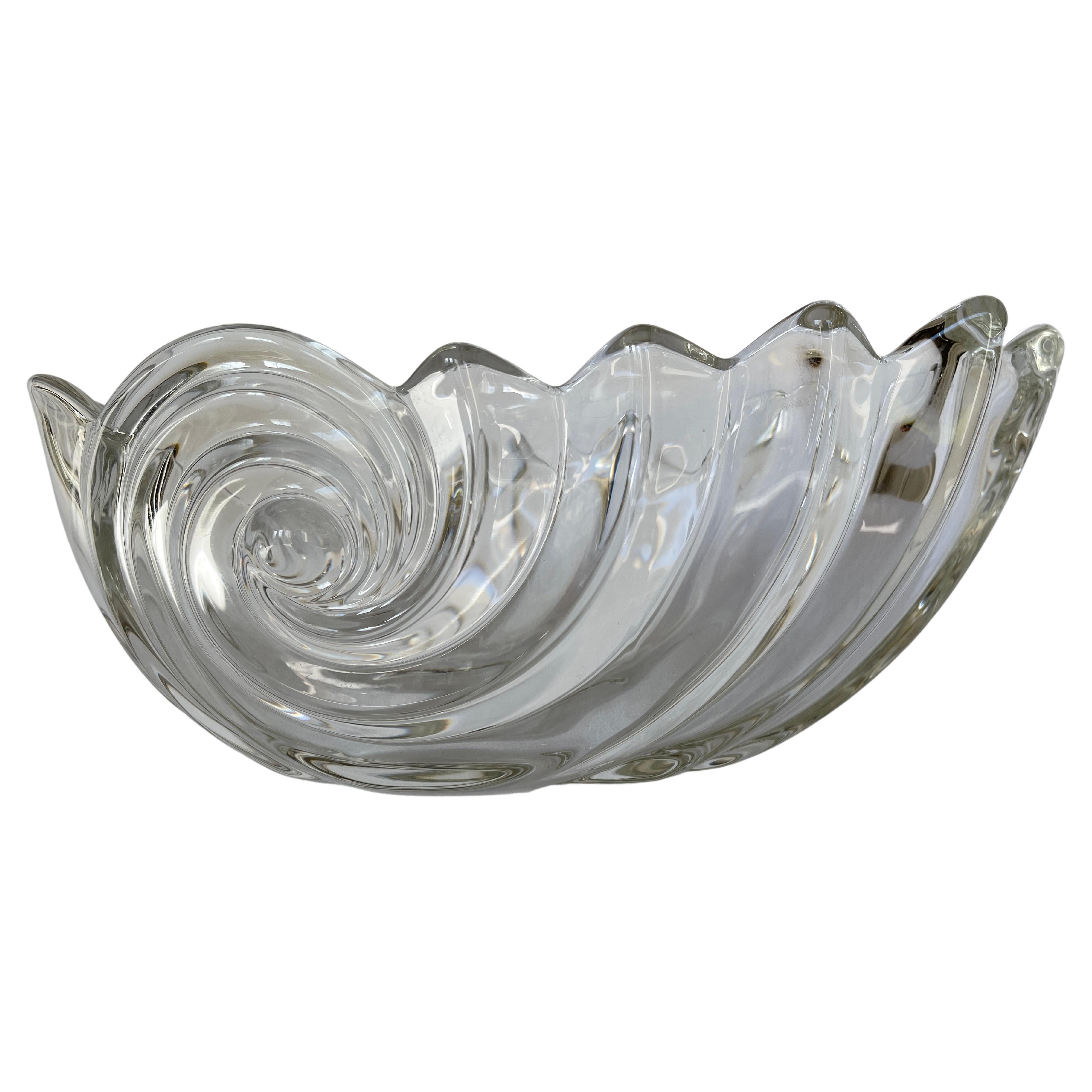 Late 20th Century German Crystal Nautilus Shell Centrepiece Serving Bowl