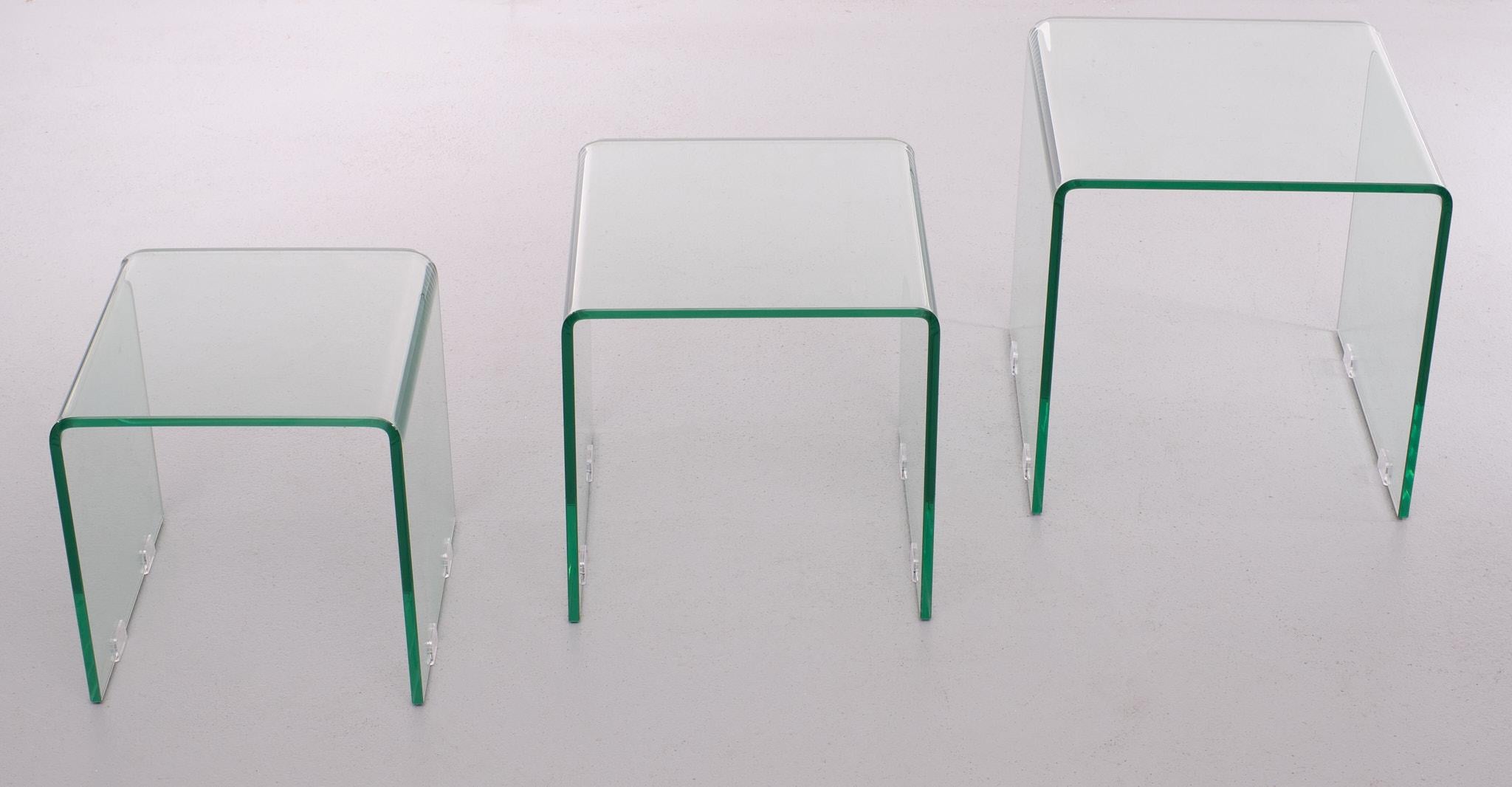 Late 20th Century Glass Nesting Tables Italy 1980s