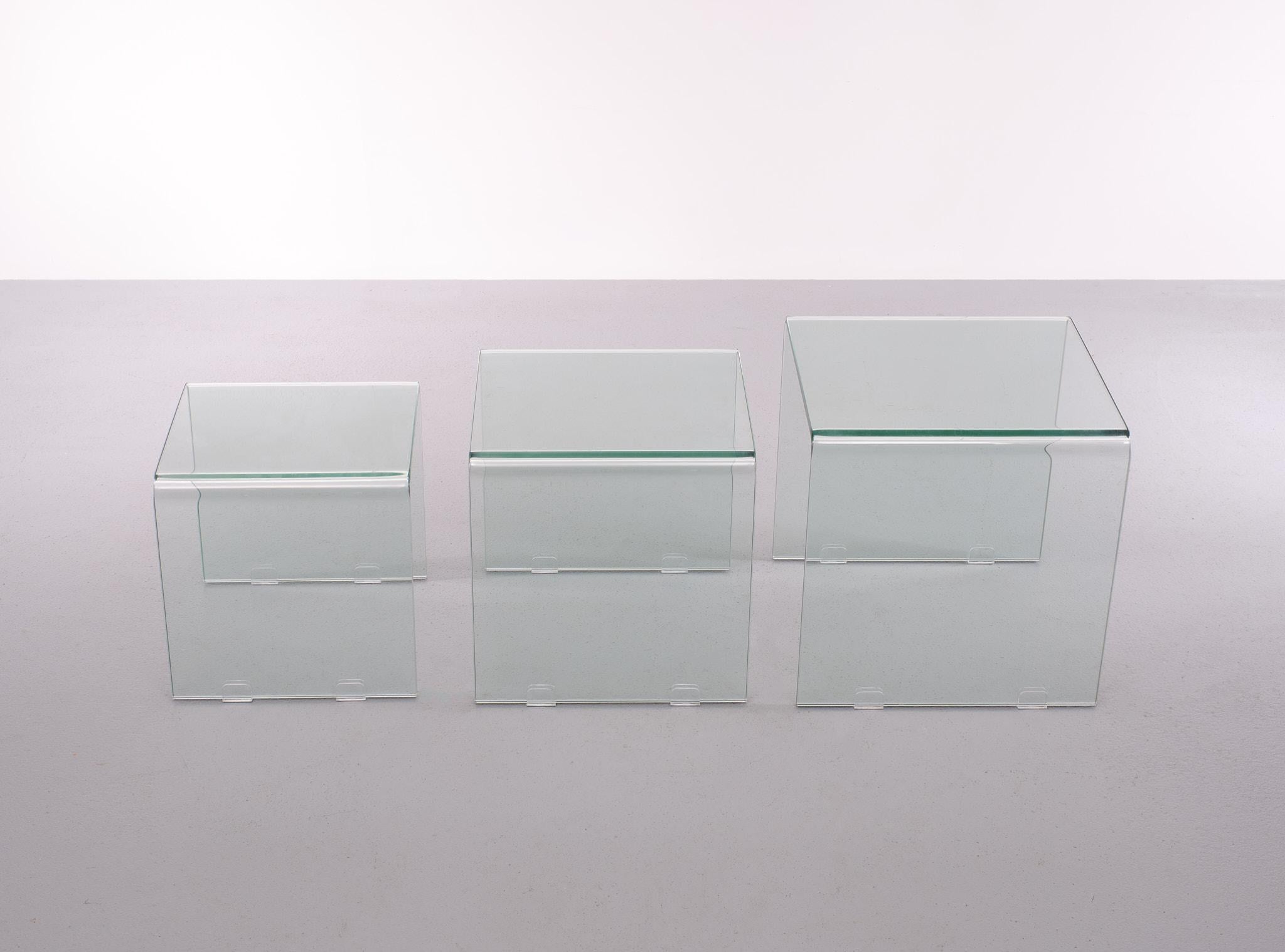 Glass Nesting Tables Italy 1980s 1