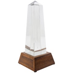 Glass Obelisk on Wooden Stand, circa 1830