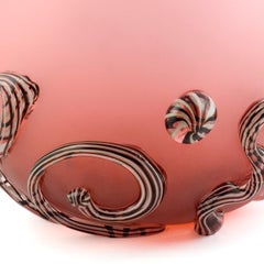 Glass Object, Pink Oval Ball with Curls