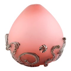 Glass object. Pink Oval Ball with Curls