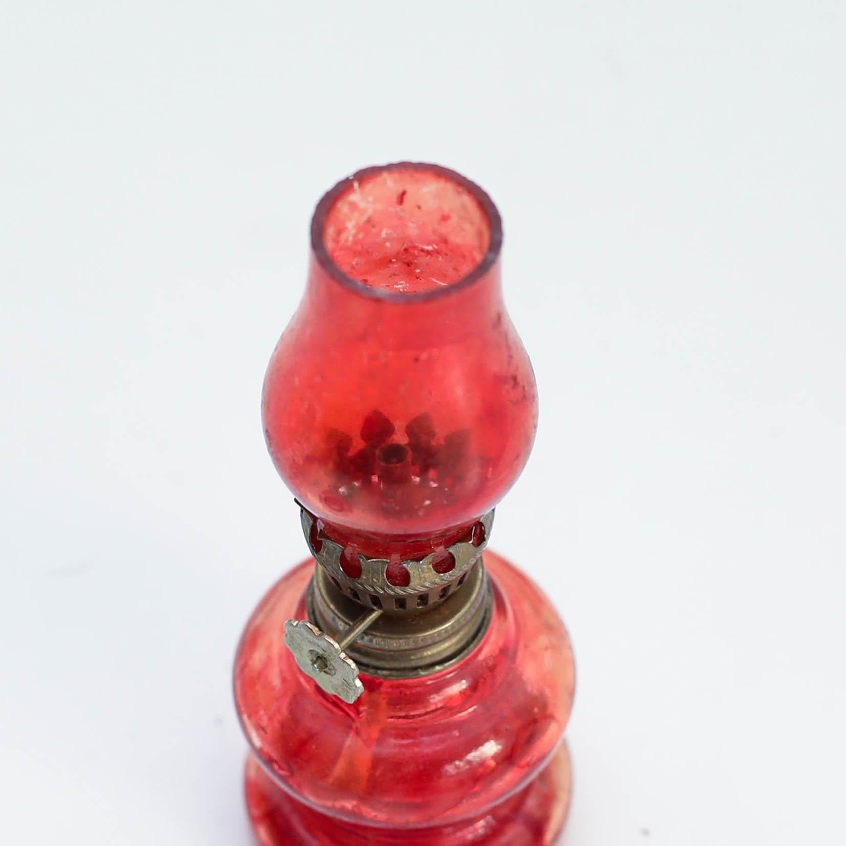 Glass Oil Lamp, circa 1950  For Sale 4