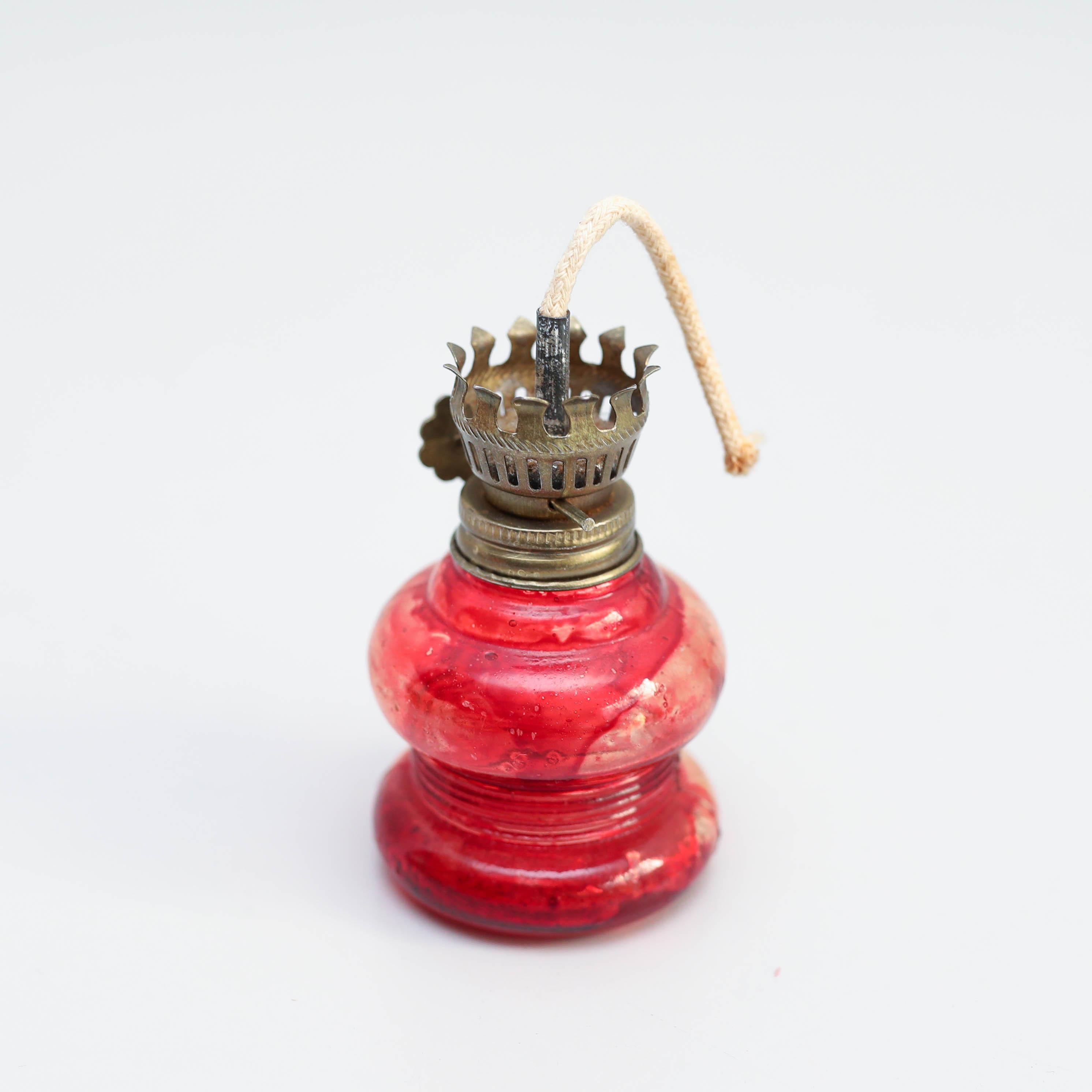 Verre Lampe à huile en verre, vers 1950  en vente