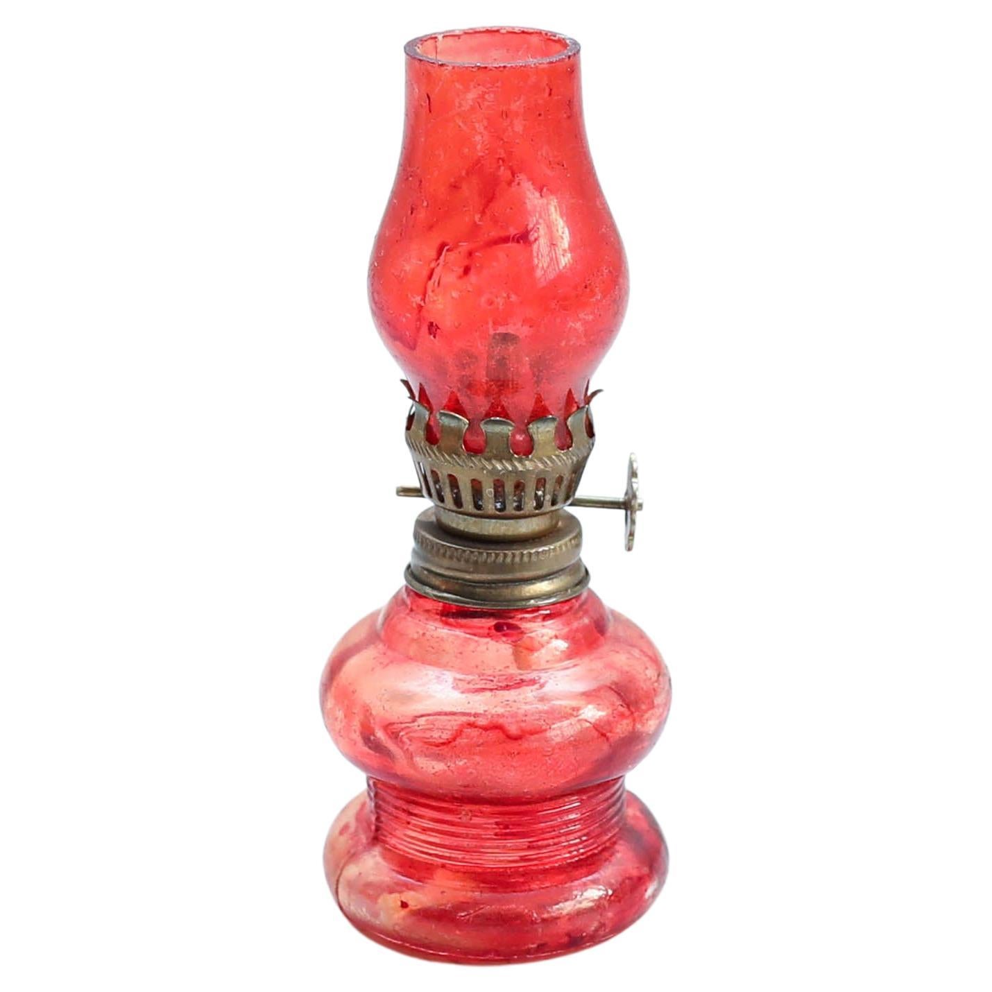 Glass Oil Lamp, circa 1950 