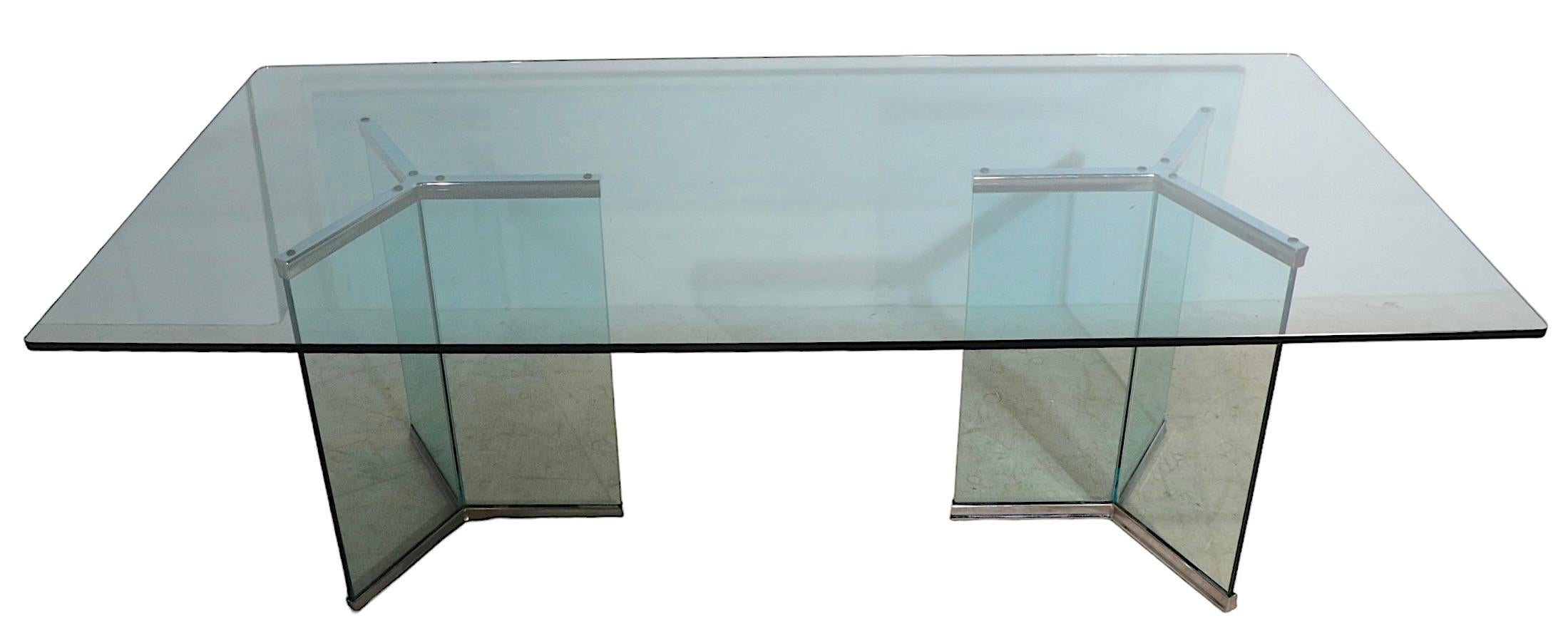 Glass on Glass Dining Table by Irving Rosen for The Pace Collection, C. 1970's 4