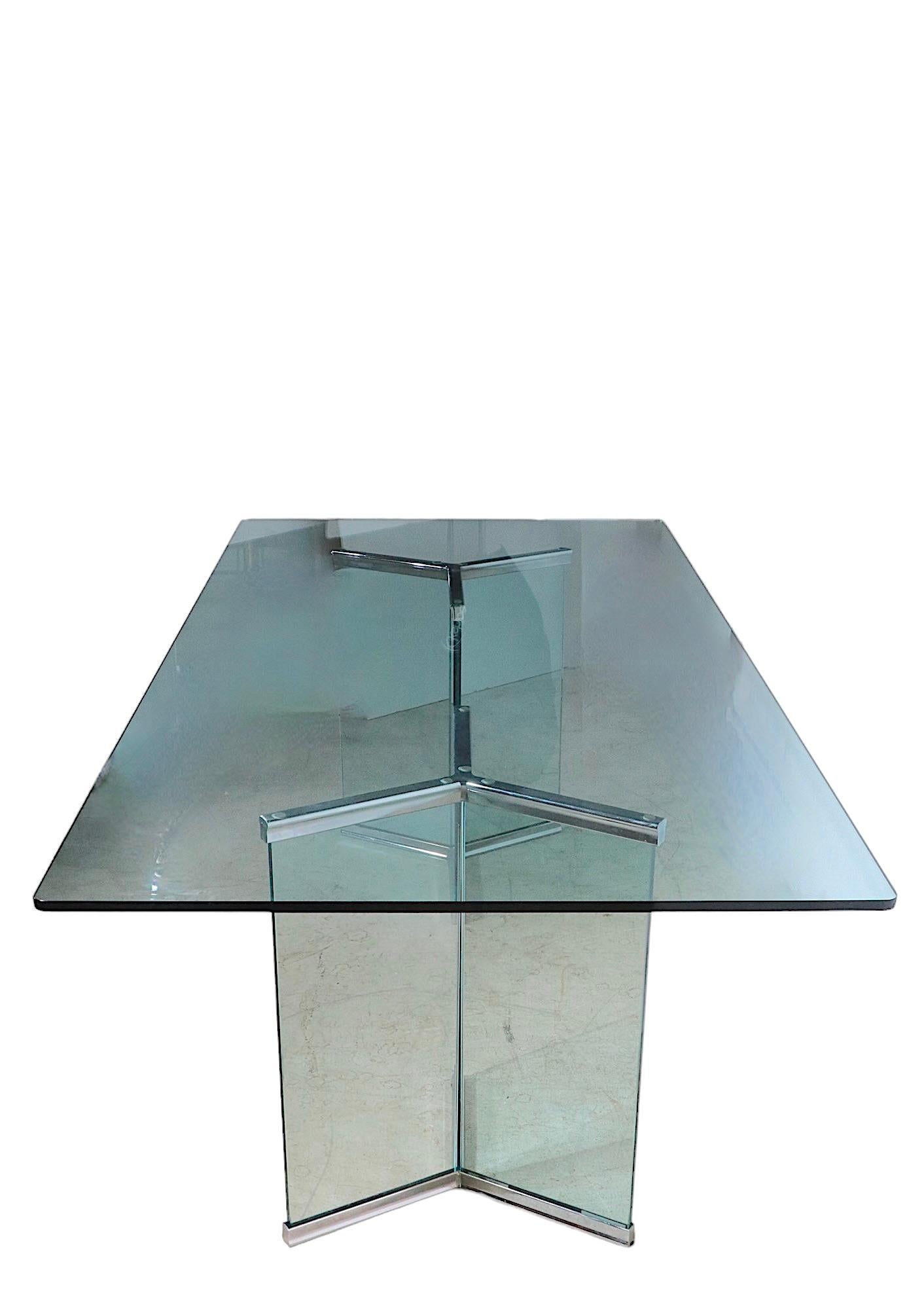 Glass on Glass Dining Table by Irving Rosen for The Pace Collection, C. 1970's 6