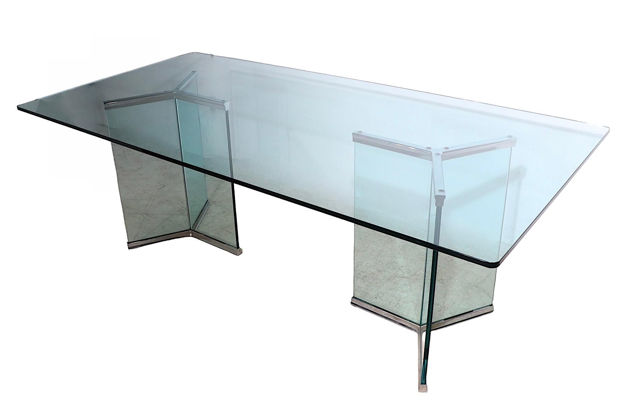 Glass on Glass Dining Table by Irving Rosen for The Pace Collection, C. 1970's 7