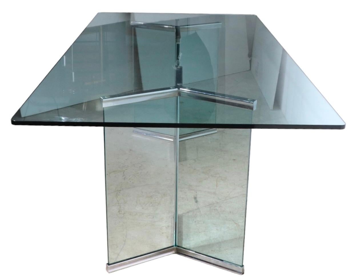 Glass on Glass Dining Table by Irving Rosen for The Pace Collection, C. 1970's 8