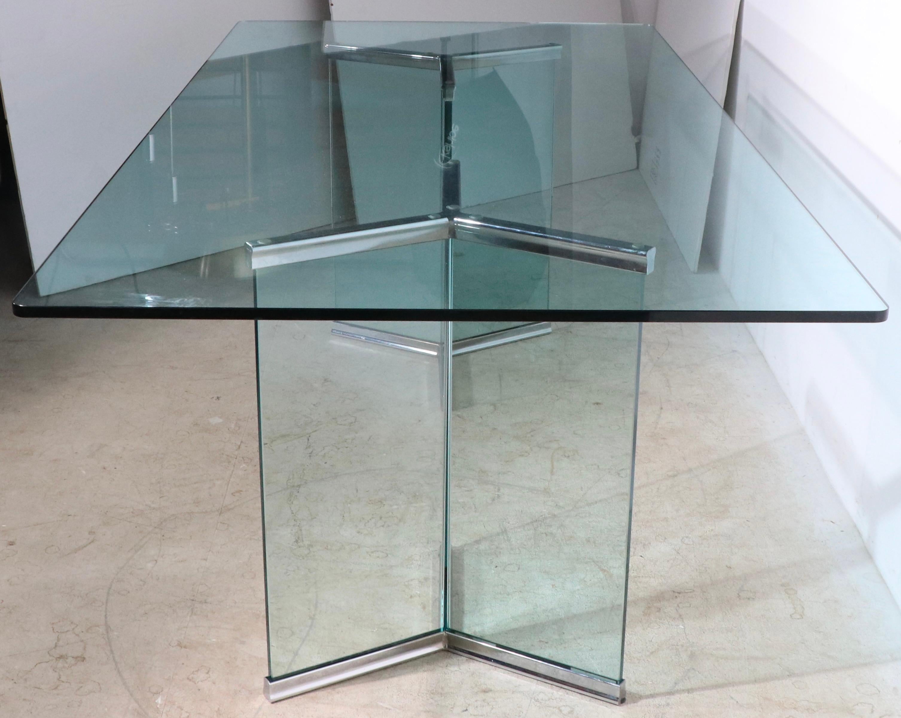 Late 20th Century Glass on Glass Dining Table by Irving Rosen for The Pace Collection, C. 1970's