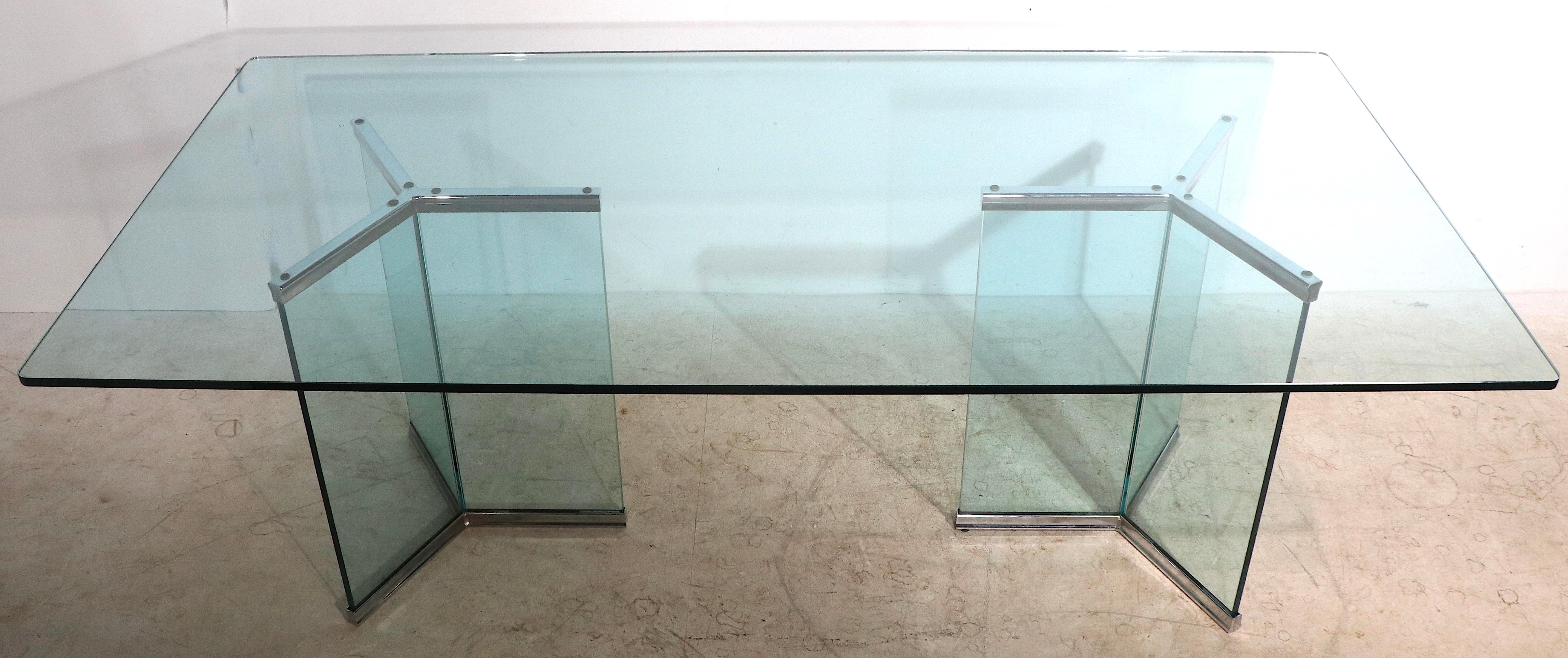 Glass on Glass Dining Table by Irving Rosen for The Pace Collection, C. 1970's 1