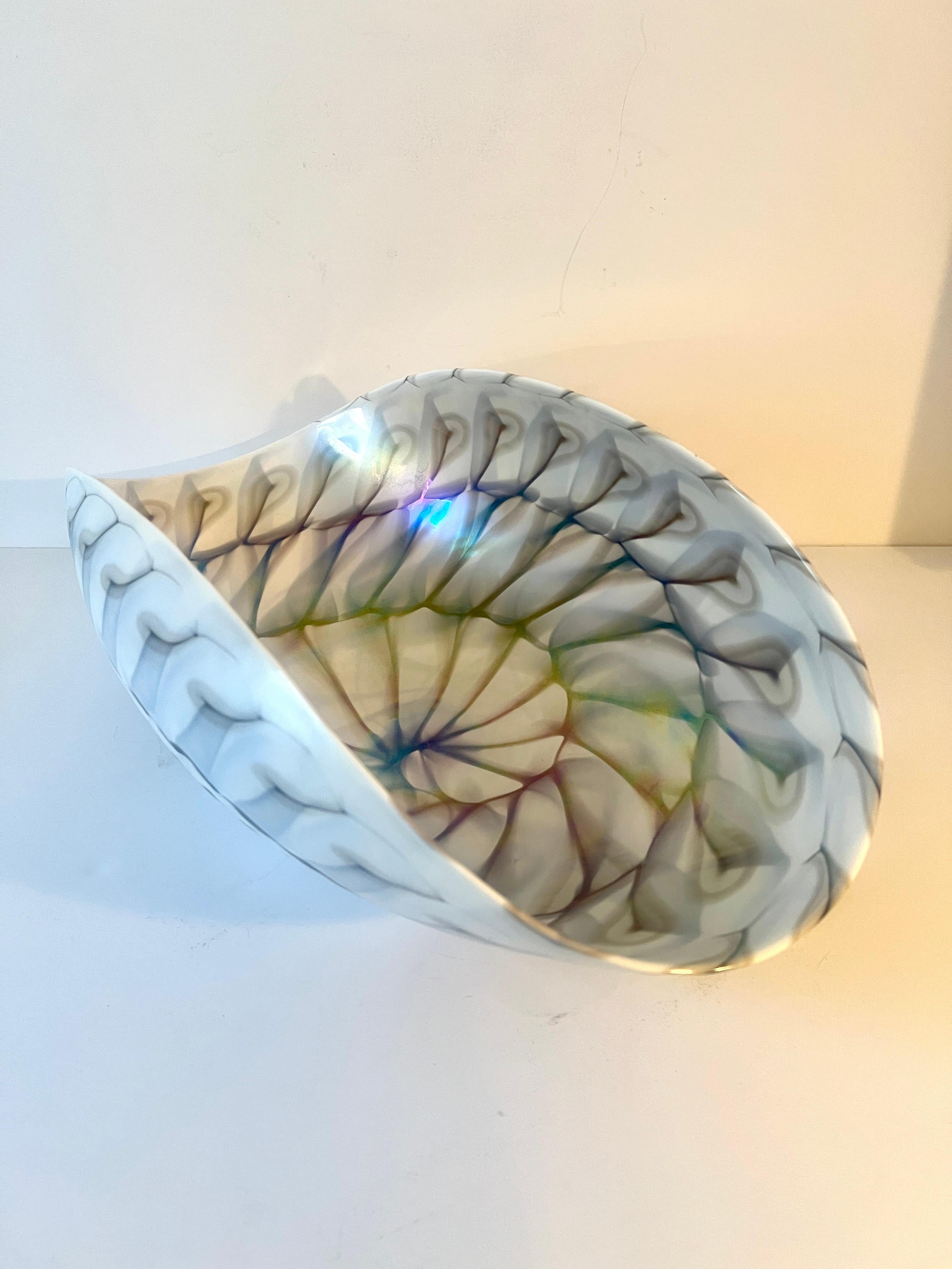 Glass or Porcelain Decorative Bowl with Shell Like Design For Sale 1