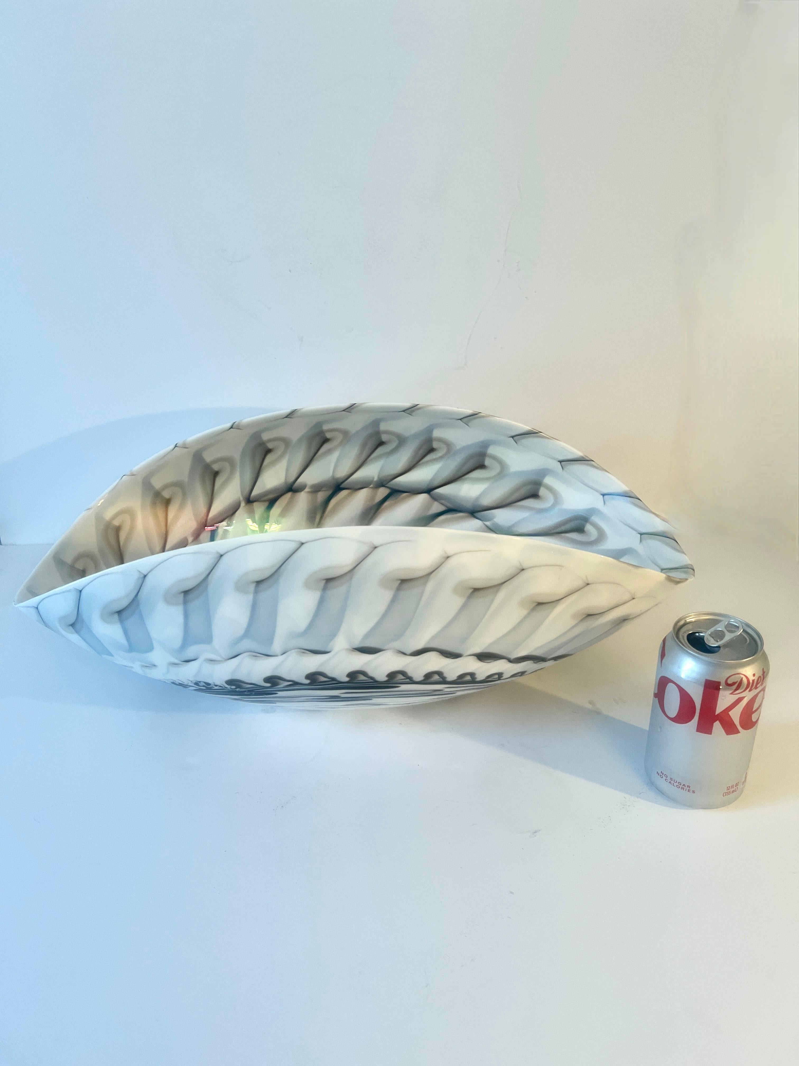 Glass or Porcelain Decorative Bowl with Shell Like Design For Sale 2