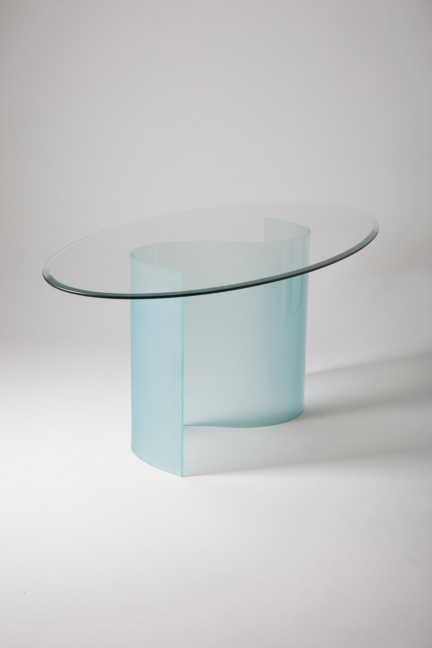 Glass oval dining table 5