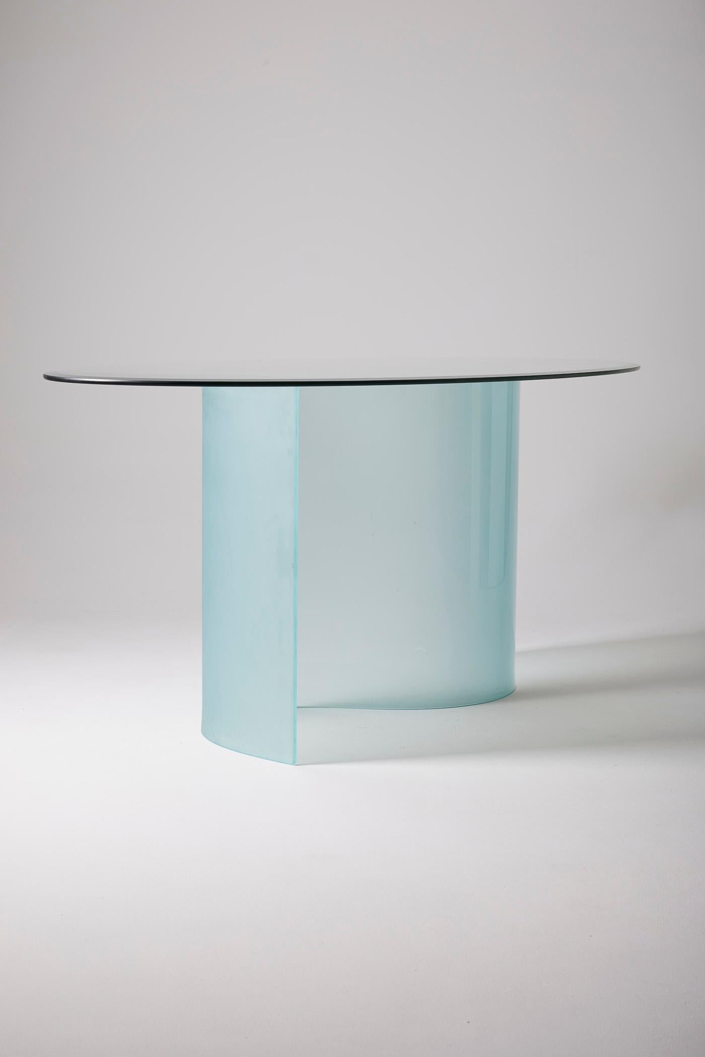 Glass oval dining table 6