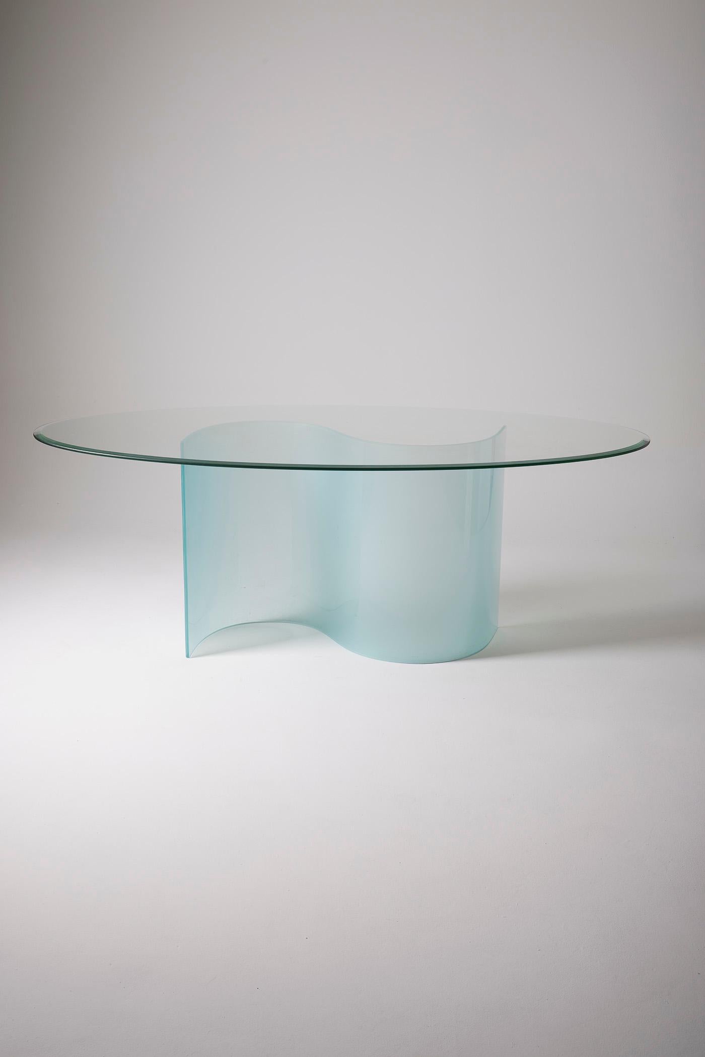 Glass oval dining table 7