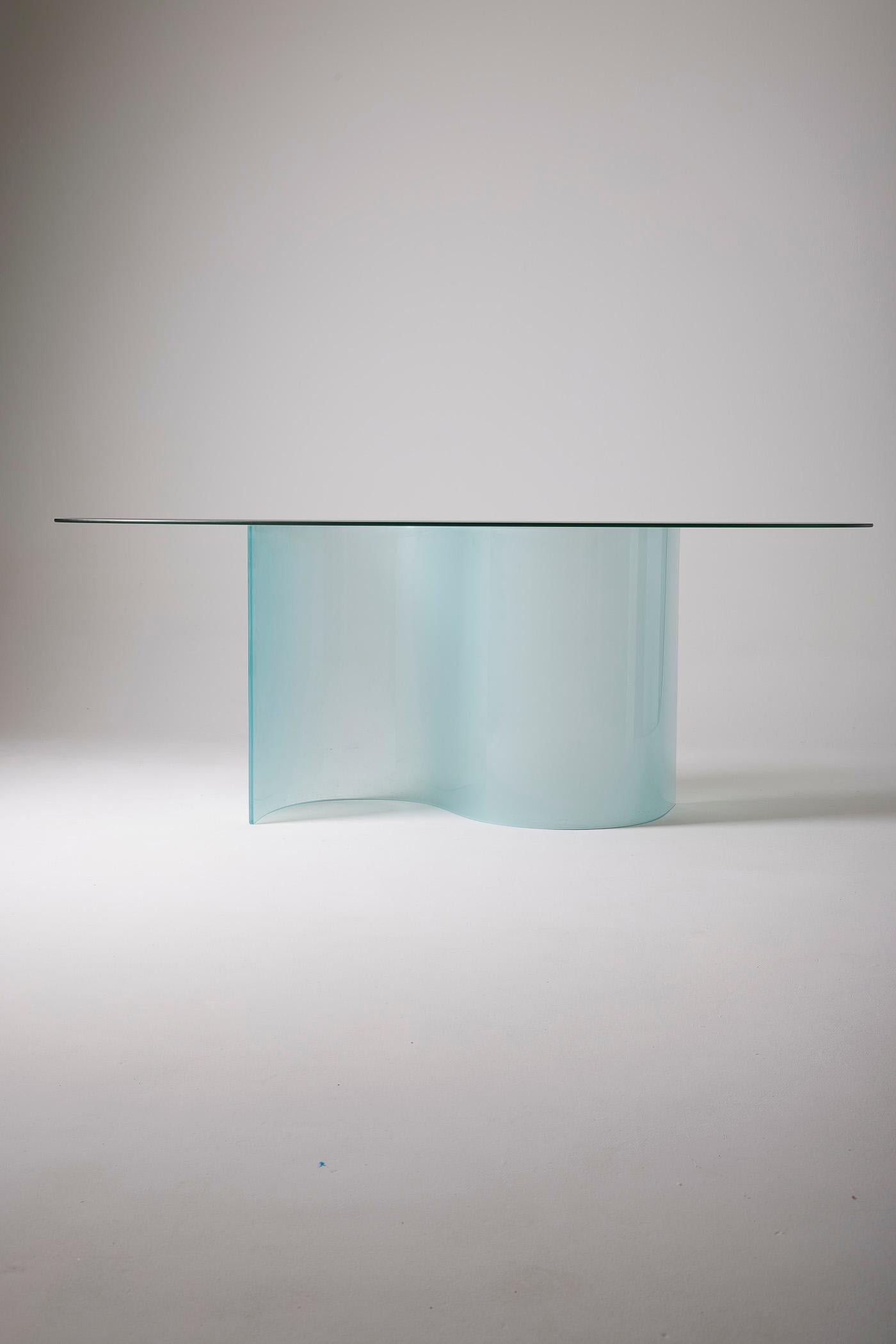 Glass oval dining table 8