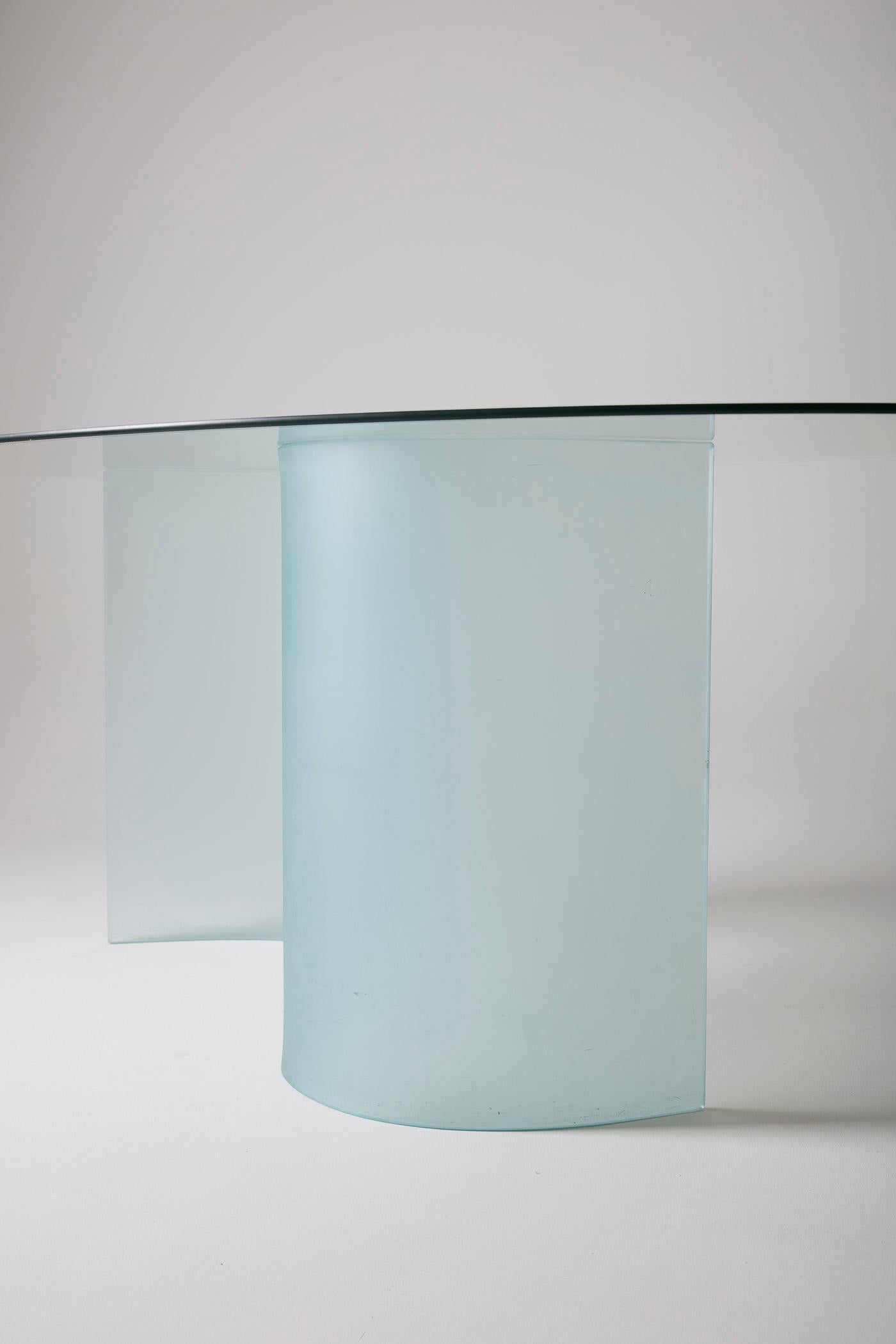 Space Age Glass oval dining table