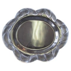 Retro Glass Oval Plate by Lalique France
