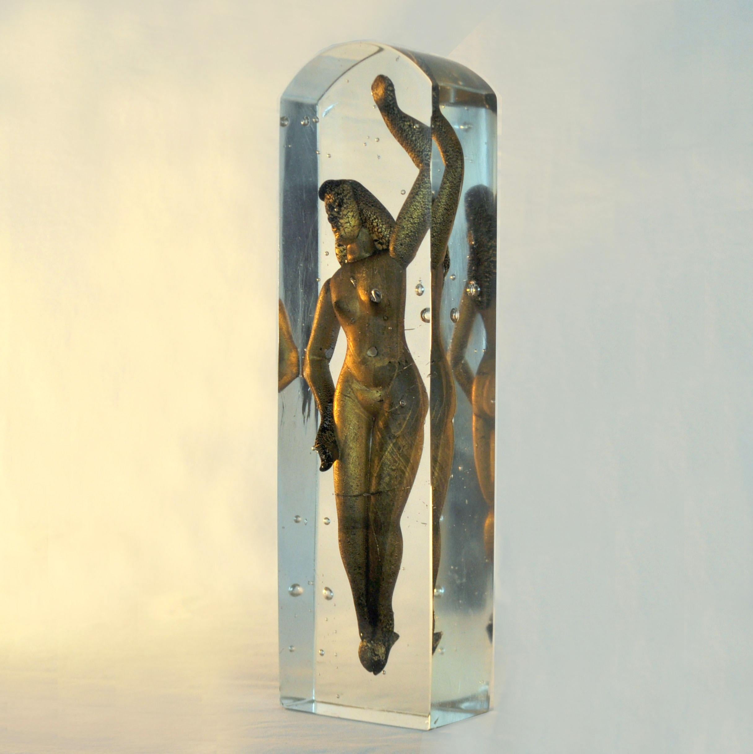 Hand-Crafted Glass Paperweight by Alfredo Barbini, ‘Nudo nel Aqua’, 1949
