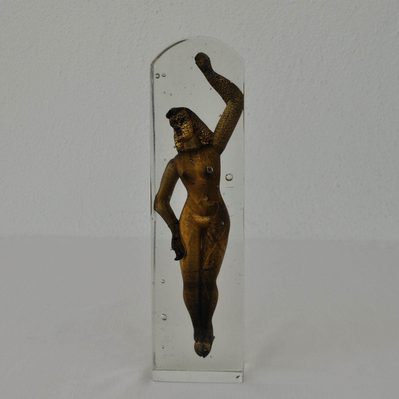 Italian Glass Paperweight by Alfredo Barbini, ‘Nudo nel Aqua’, 1949