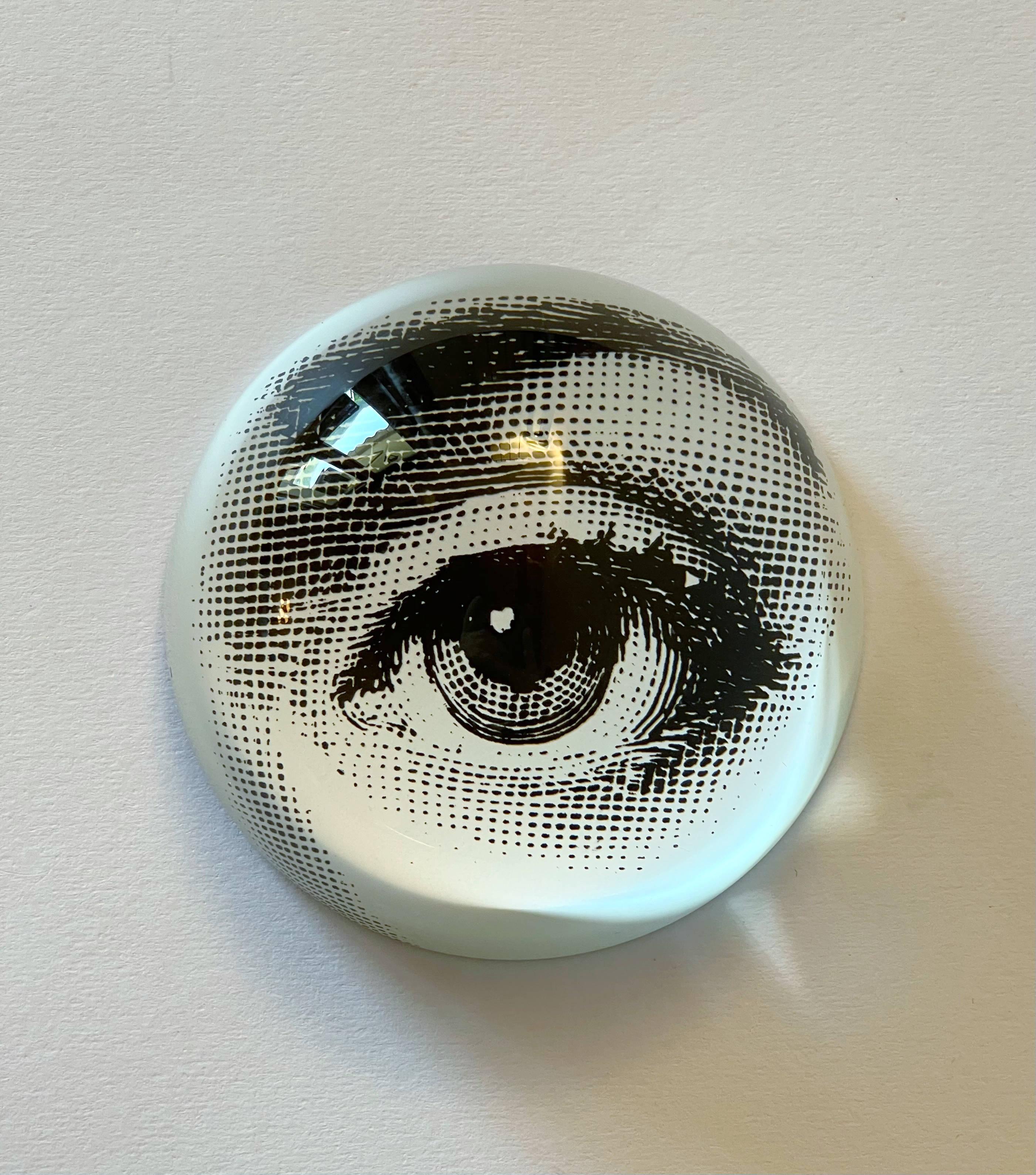Vintage glass sphere paperweight / designed by Piero Fornasetti, made in Italy in the 1970s
Original label underside
Diameter: 3 inches / Height: 1.5 inches
1 available in stock in Italy
Order reference #: FABIOLTD FT021