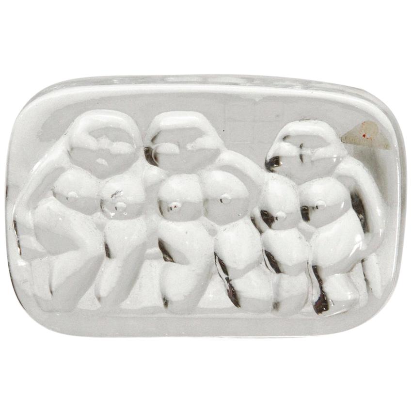 Briefbeschwerer „Sauna“ aus Glas von Jorma Vennola für Iittala, 1970er Jahre