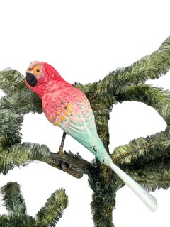 Ornamento in vetro per albero di Natale a forma di pappagallo, Vintage, tedesco, 1900