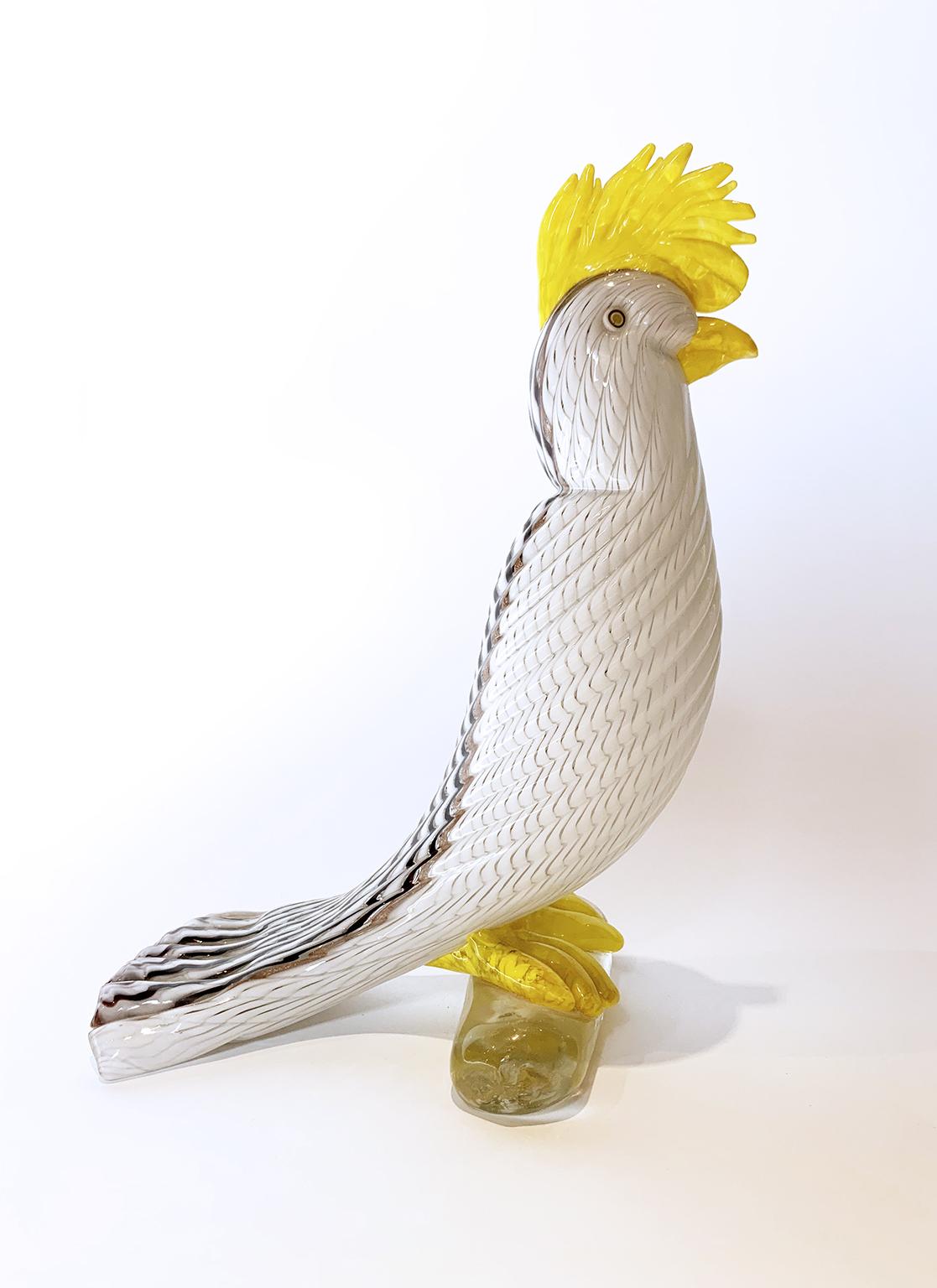Italiano Scultura in vetro a forma di pappagallo, Dino Martens, Venezia, Aureliano Toso, 1953-1956 in vendita