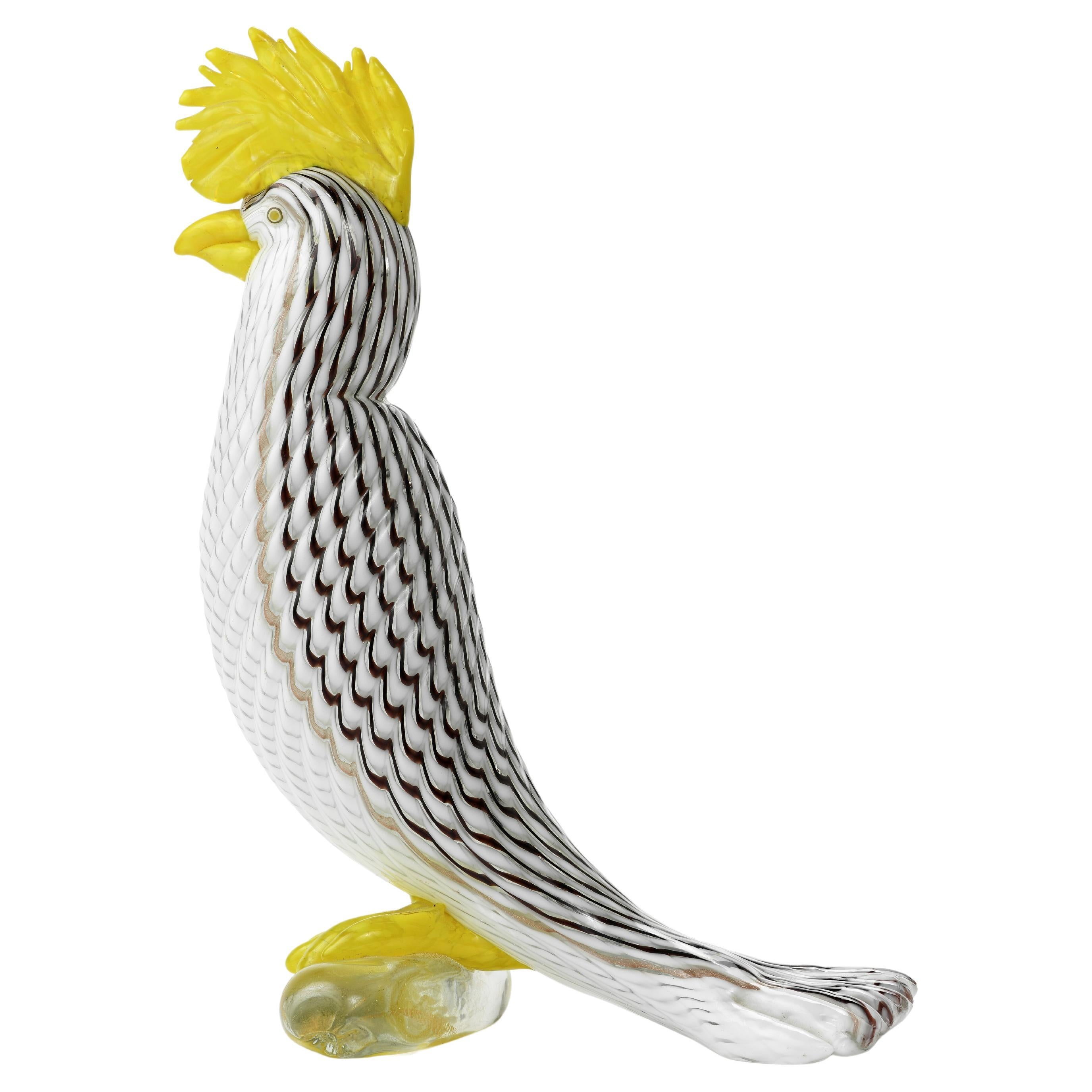 Glass Parrot-Shaped Sculpture, Dino Martens, Venice, Aureliano Toso, 1953-1956 For Sale