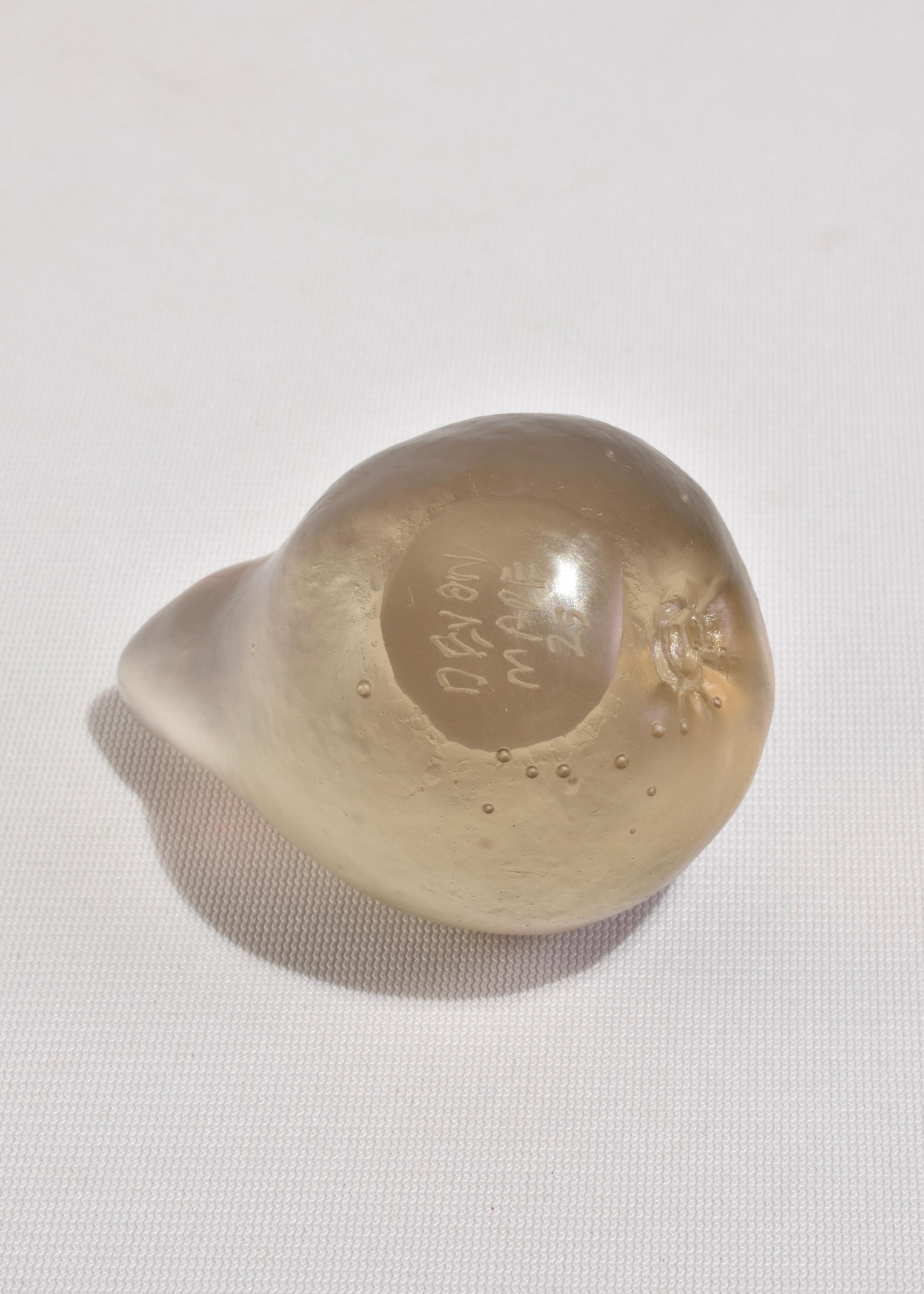 Contemporary Glass Pear in Pale Bronze For Sale