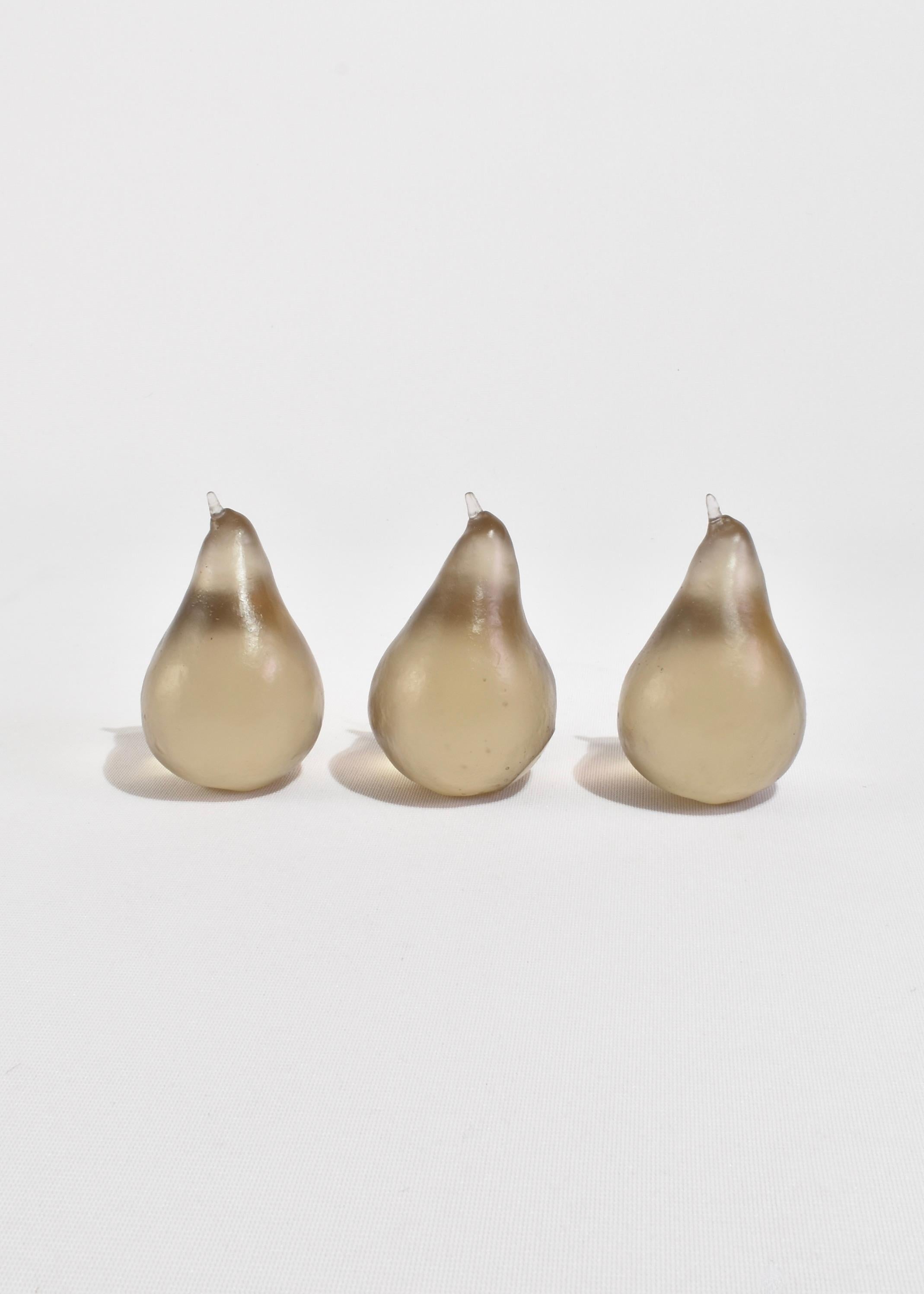 Crystal Glass Pear in Pale Bronze For Sale