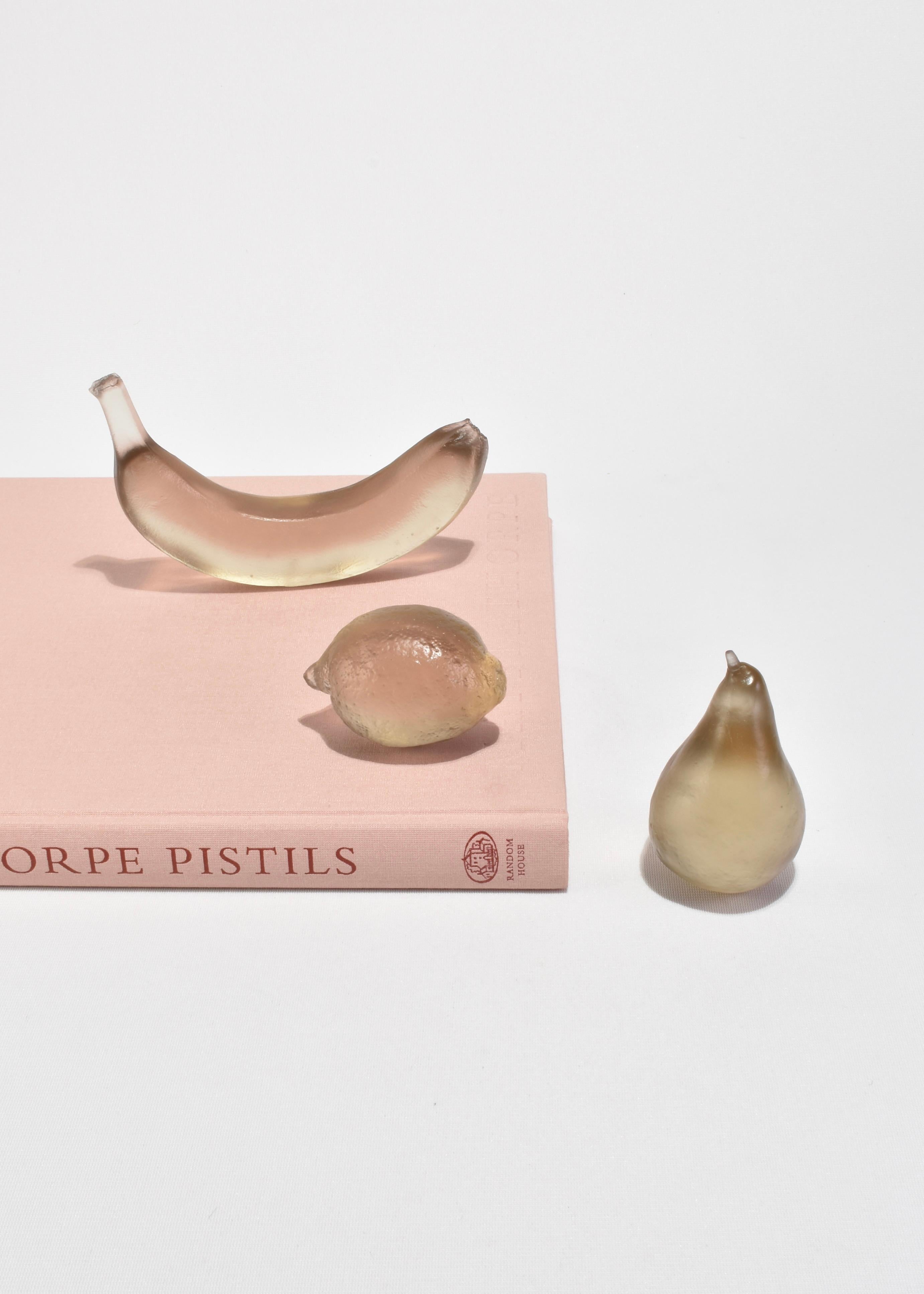 Glass Pear in Pale Bronze For Sale 1