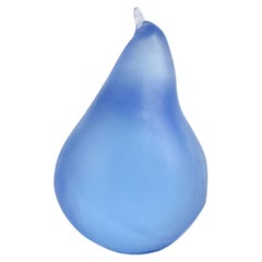 Glass Pear in Pale Cobalt