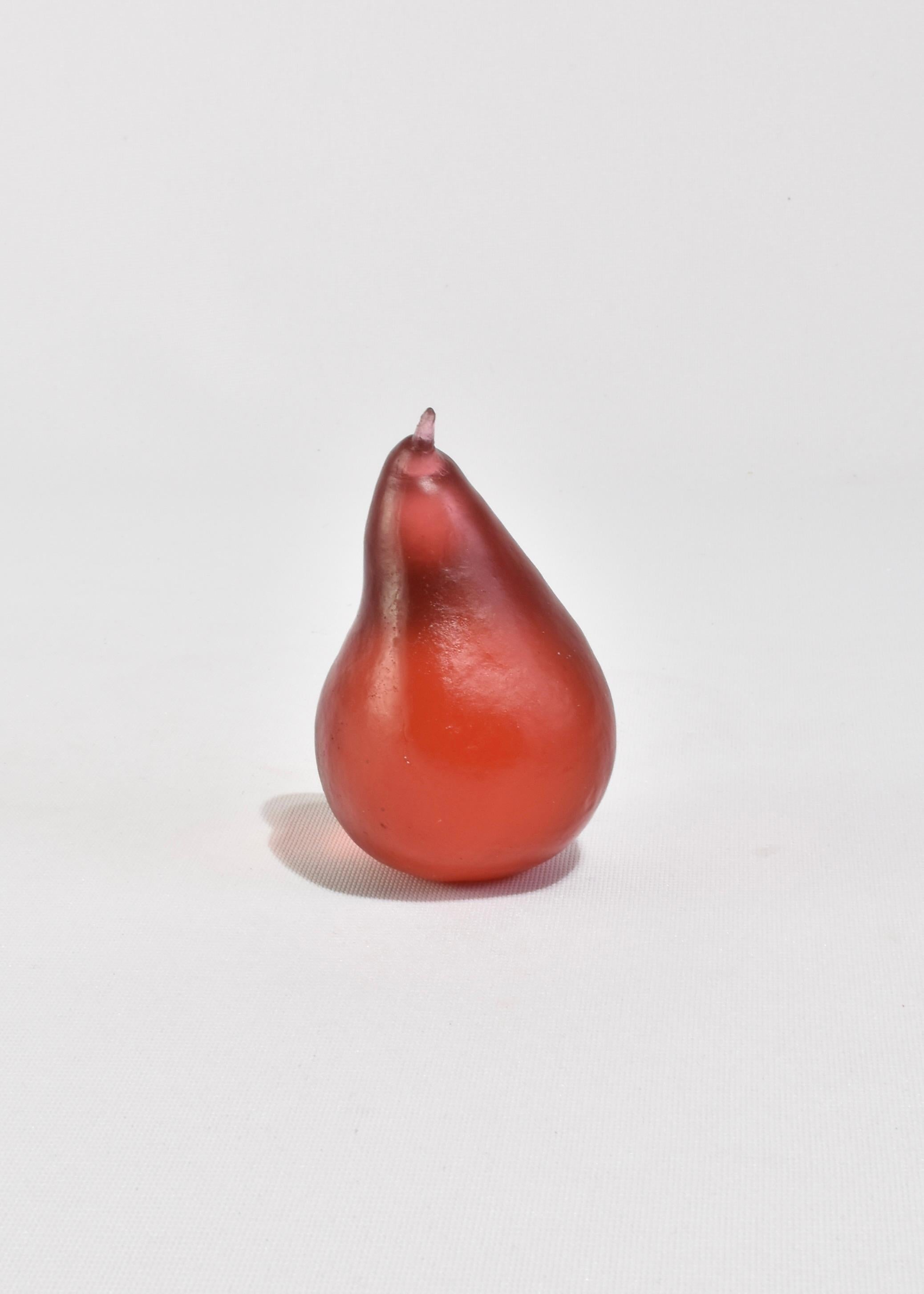 Modern Glass Pear in Ruby For Sale