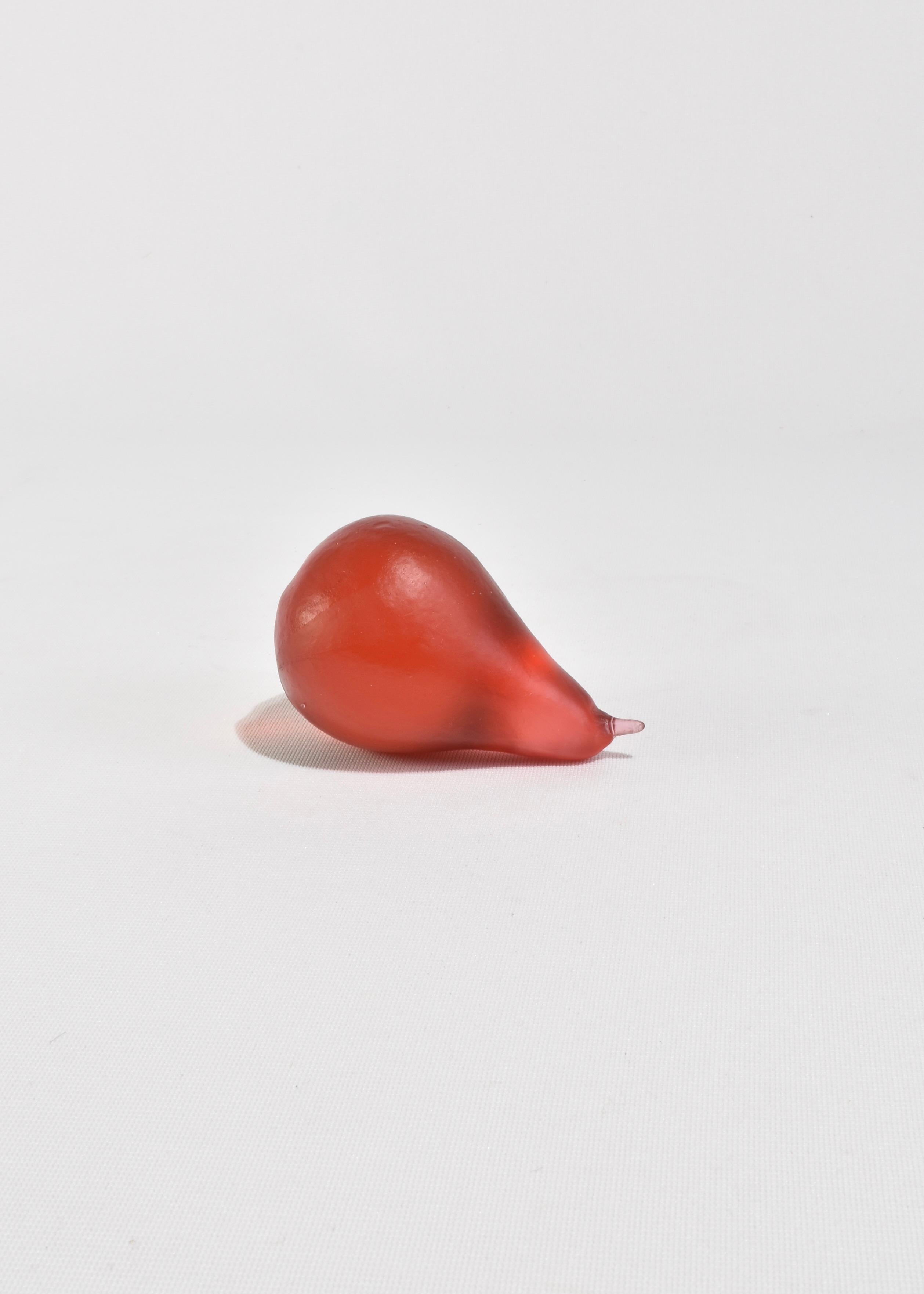 Contemporary Glass Pear in Ruby For Sale