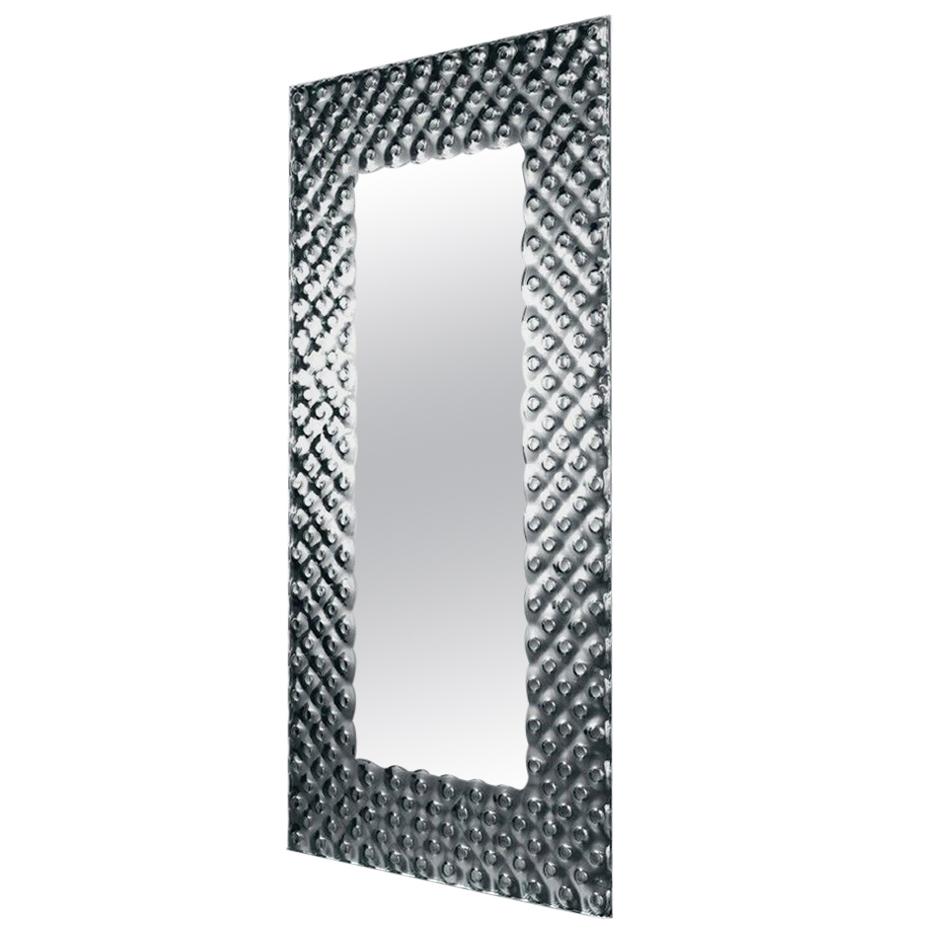 Glass Pearl Rectangular Mirror For Sale