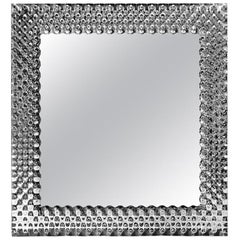 Espejo cuadrado de cristal perlado