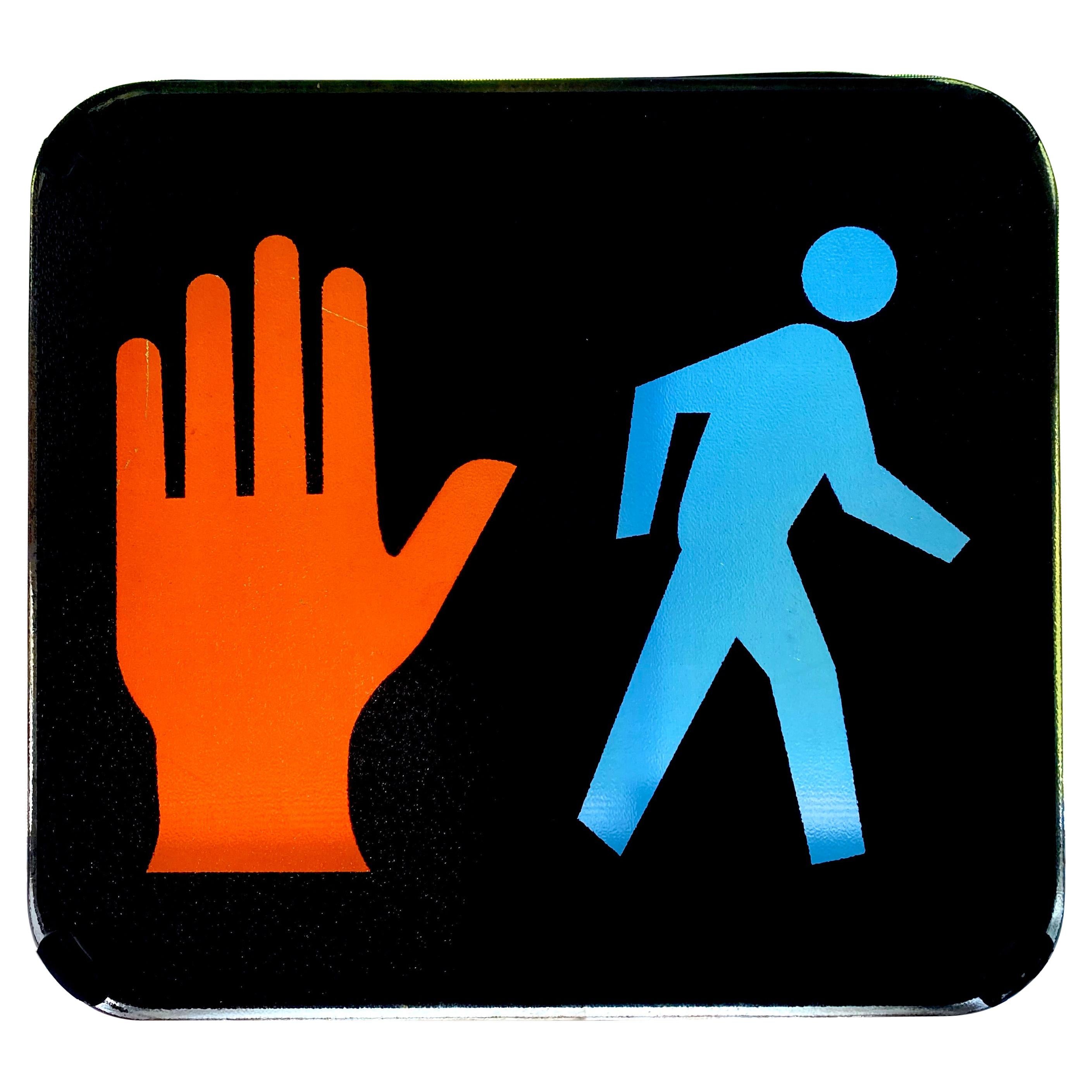 Glass Pedestrian Crossing Sign For Sale