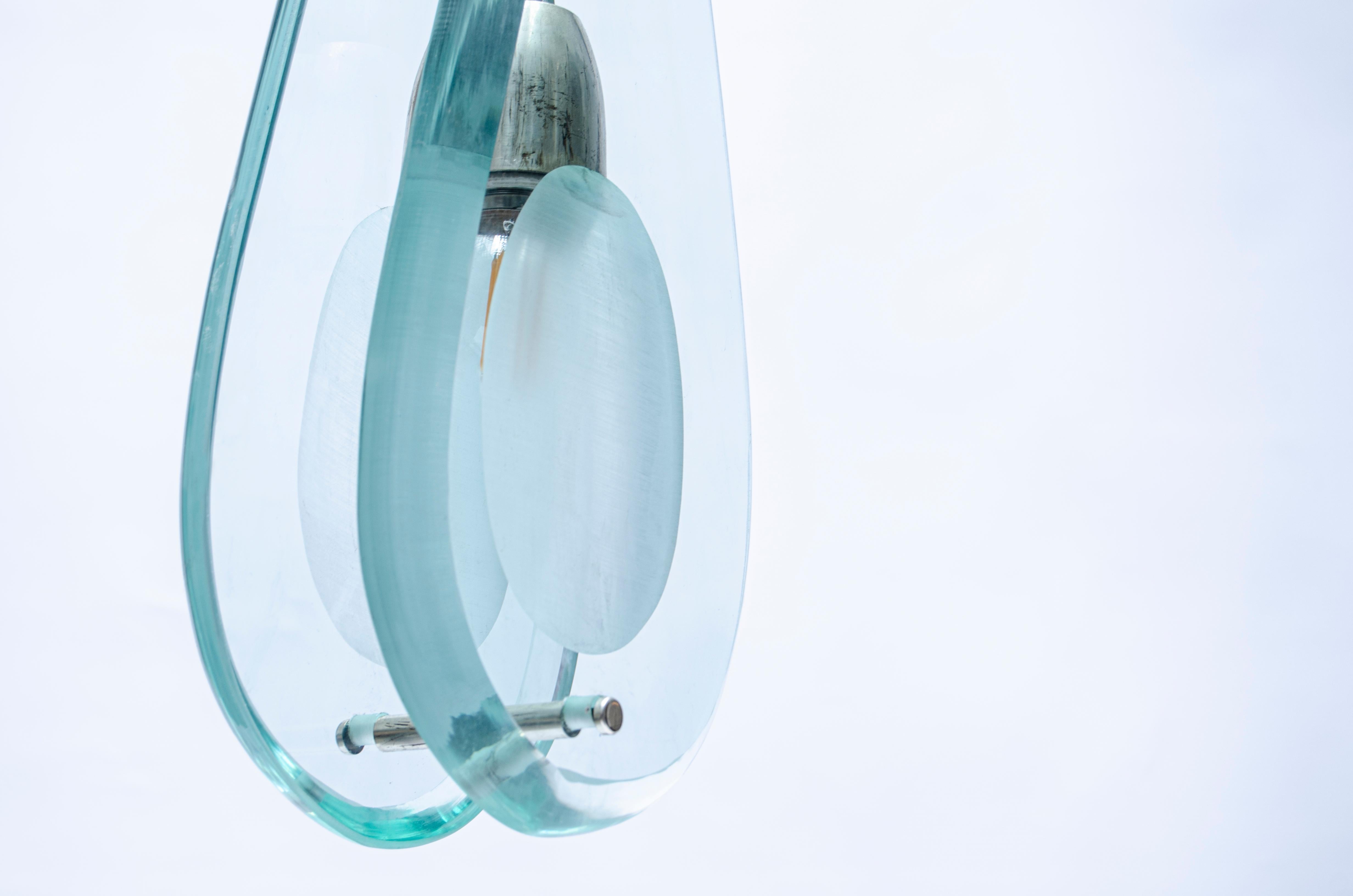 Mid-Century moderno Pendandt in vetro di Max Ingrand per Fontana Arte in vendita